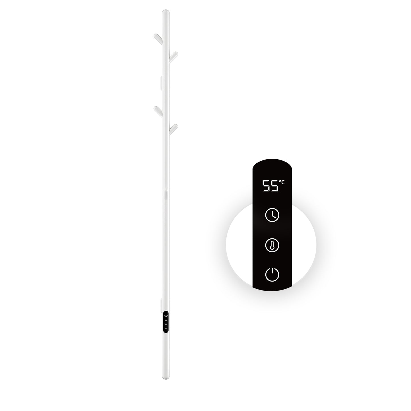 Sèche-Serviette Électrique,Adiateur sèche-serviettes intelligent Noir à température constante,Seche serviette salle bain,Porte-serviettes électrique mural,Avec 5 crochets,Convient pour salle bain,salon,chambre