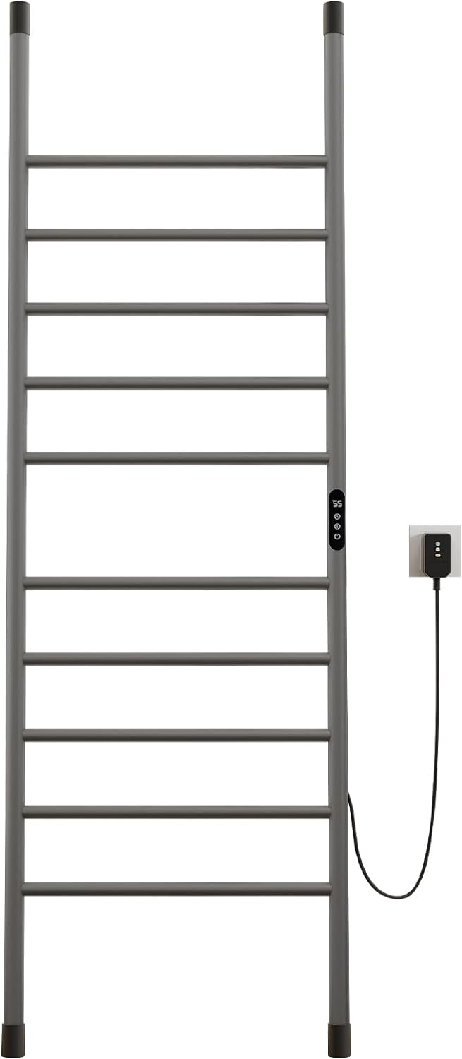 OihPaw Sèche-serviette électrique Seche Serviette sur Pied de Type échelle, Chauffe Serviette Salle de Bain, Warm Towel, Porte-Serviettes électrique, avec Minuterie&Température Réglable