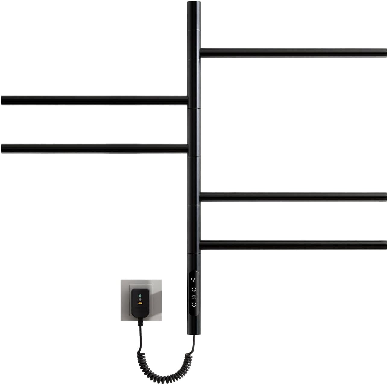 OihPaw Sèche-serviette électrique,Porte Serviette Electrique, 420x660mm,Rotation à 180°,Porte Serviettes Chauffant Chauffe Thermostatique Intelligent,économie d'énergie