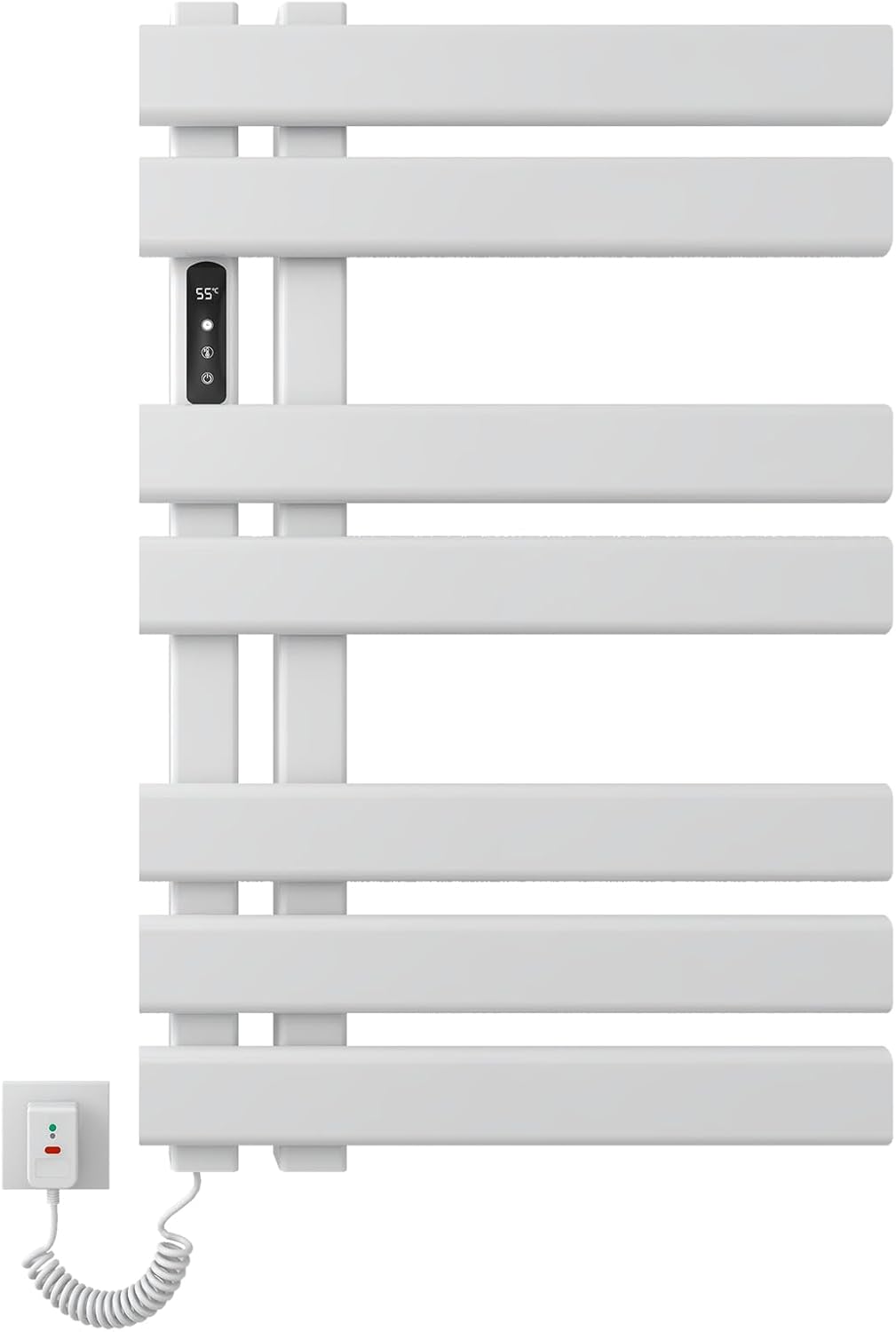OihPaw Sèche-serviette électrique,450x720mm Radiateur Seche Serviette Salle de Bain, Affichage LED, économie d'énergie, avec Minuterie&Température Ajustable - R530