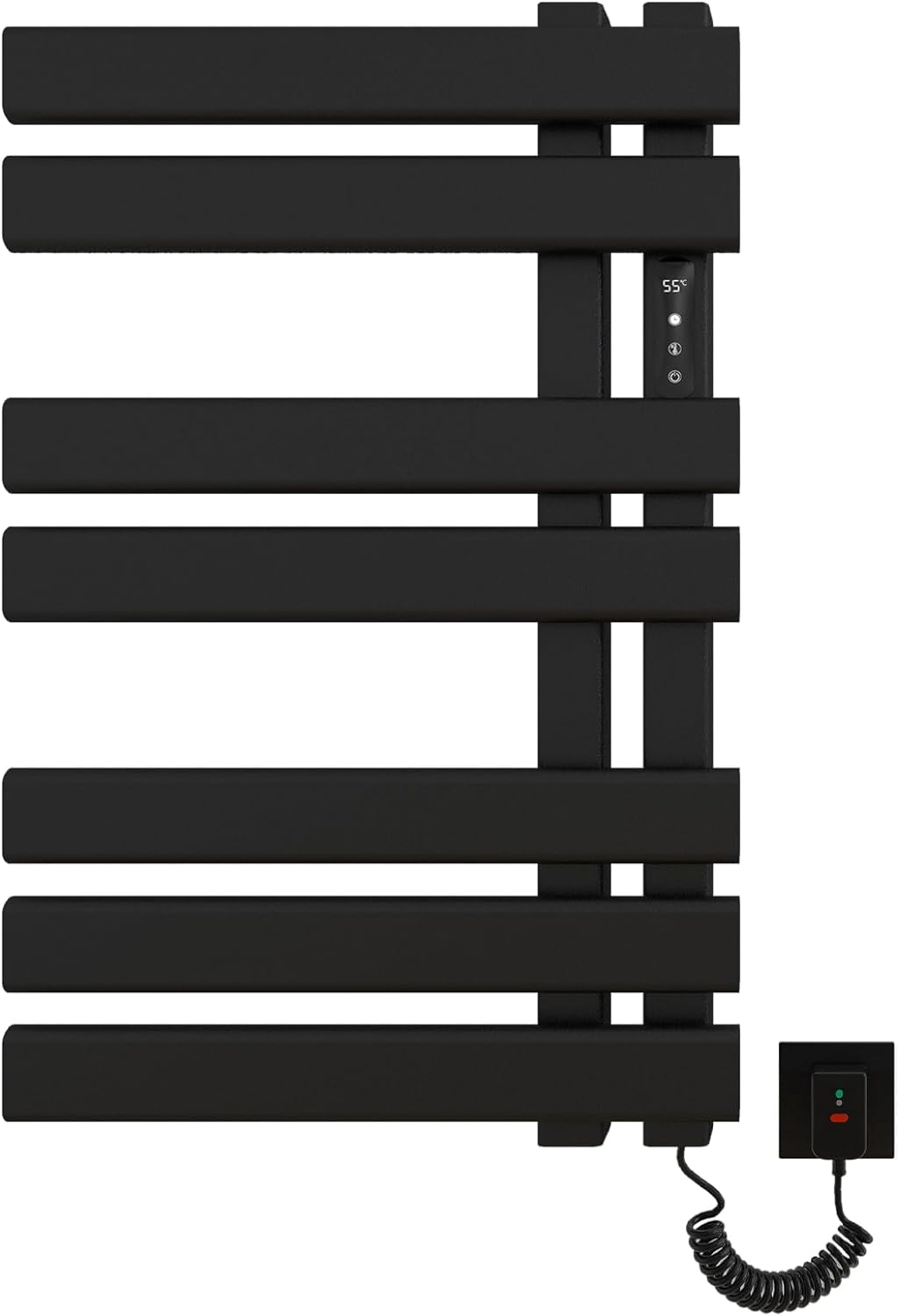 OihPaw Sèche-serviette électrique,450x720mm Radiateur Seche Serviette Salle de Bain, Affichage LED, économie d'énergie, avec Minuterie&Température Ajustable - R530