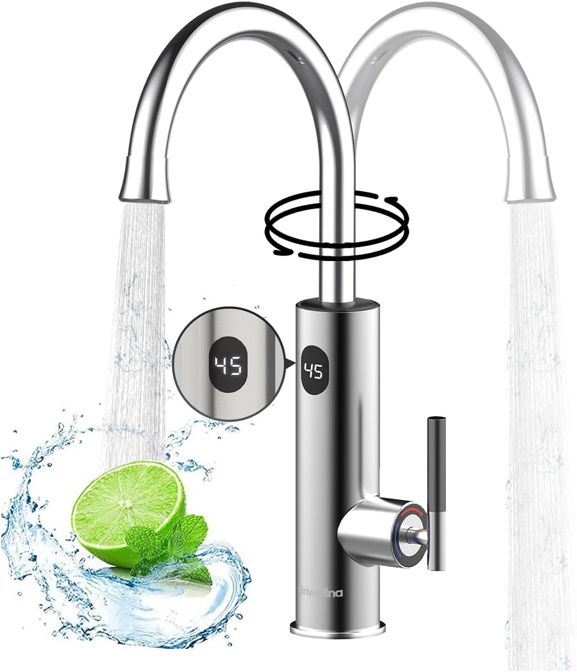Robinet Cuisine, Robinet Chauffant Instantané 220 V, Robinet Chauffe Eau Instantané Electrique, Chauffe-Eau éLectriques Robinetterie De Cuisine, Affichage De La TempéRature Led