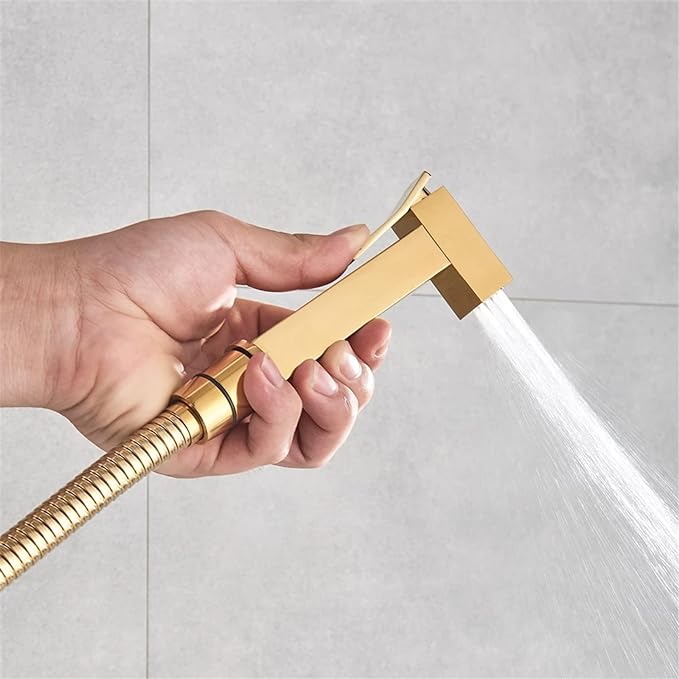 Pulvérisateur de bidet à main pour toilette, pulvérisateur de bidet en laiton massif doré, eau froide simple, douche de bidet de salle de bain, pulvérisateurs de couches en tissu pour bébé
