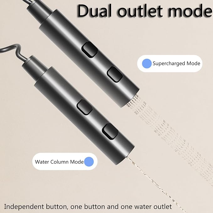Kit Douchette Wc, Pulvérisateur De Douche, 2 Mode Pulverisateur a Main, Ensemble De Douche Bidet Avec 1-in-2-out Interrupteur À Double Commande Laiton Valve G1/2" Pour L'hygiène Personnelle (Chrome)