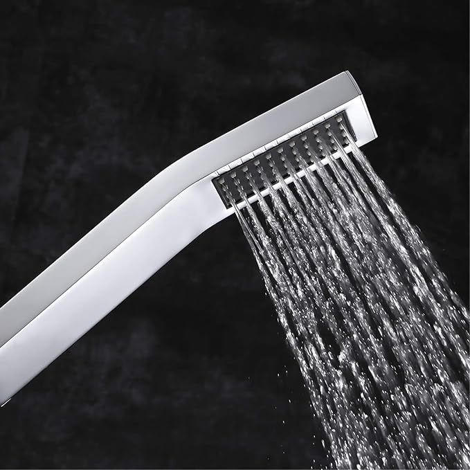 Pommeau de Douche avec Tuyau Douchette à Main Economie D'eau Laiton Pomme de Douche à Main Anti Calcaire Tête de Douche avec Sortie d'eau en Silicone