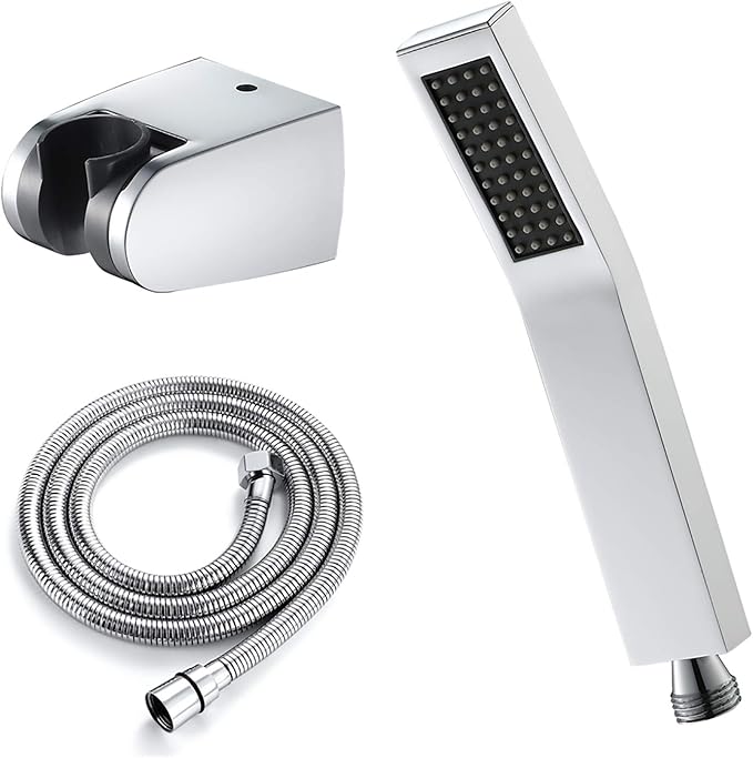 Pommeau de Douche avec Tuyau Douchette à Main Economie D'eau Laiton Pomme de Douche à Main Anti Calcaire Tête de Douche avec Sortie d'eau en Silicone