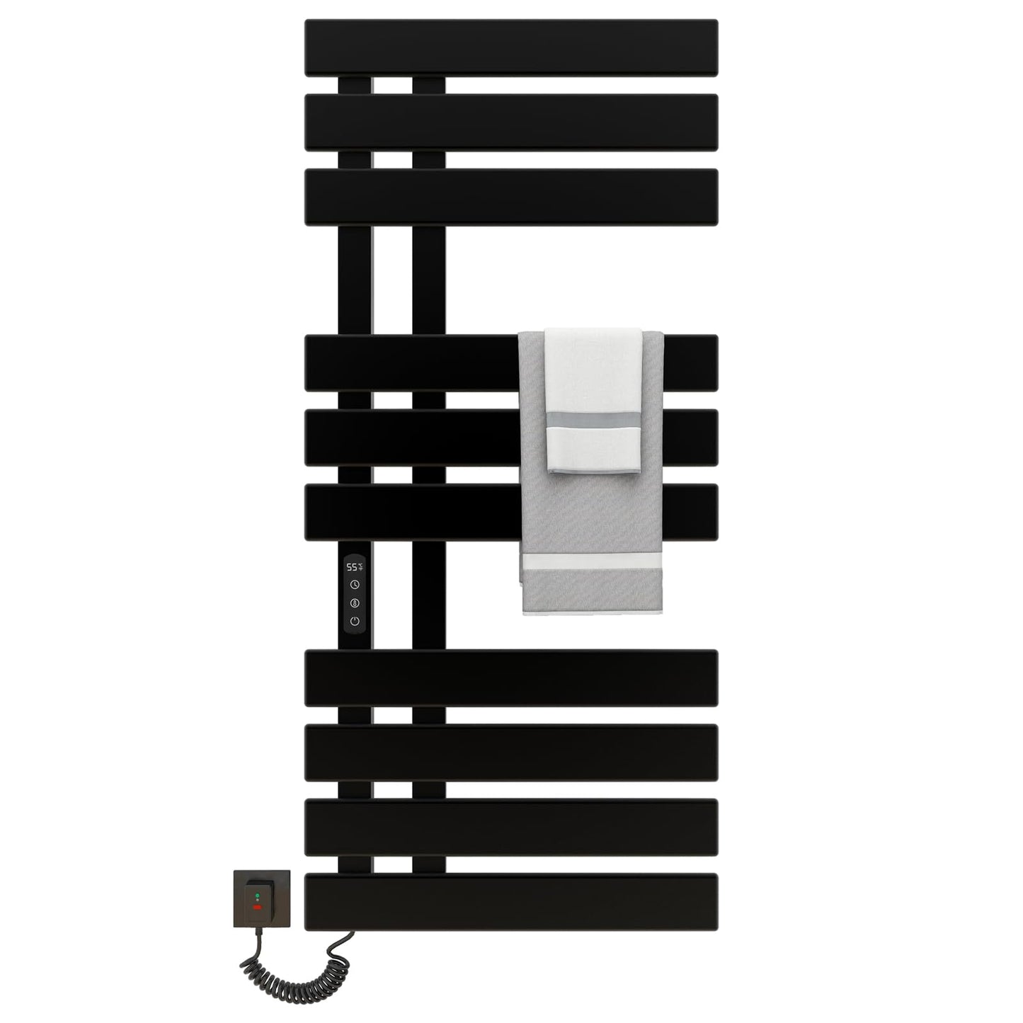 Seche Serviette Electrique, 500x1100mm, pour Commande Vocale/Tactile/APP, WiFi Sèche Serviette Électrique, pour Alexa et Google Home et APP, 380W, Radiateur Salle de Bain