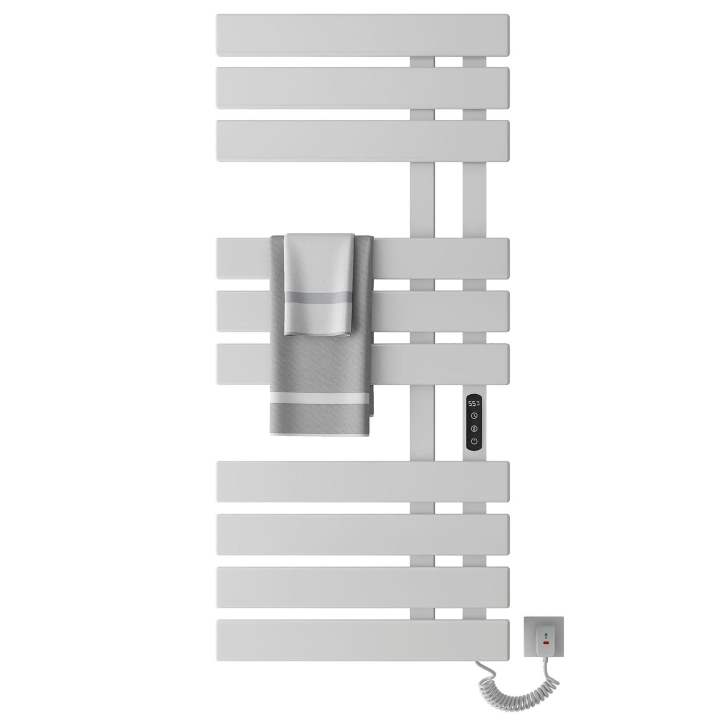 Seche Serviette Electrique, 500x1100mm, pour Commande Vocale/Tactile/APP, WiFi Sèche Serviette Électrique, pour Alexa et Google Home et APP, 380W, Radiateur Salle de Bain