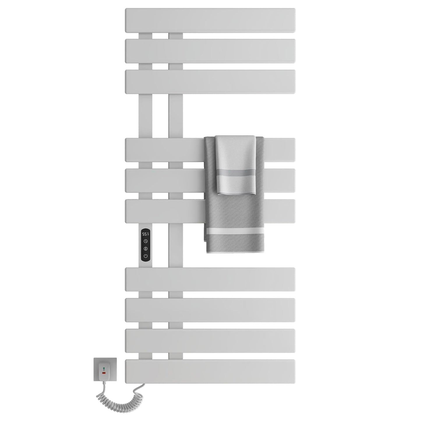 Seche Serviette Electrique, 500x1100mm, pour Commande Vocale/Tactile/APP, WiFi Sèche Serviette Électrique, pour Alexa et Google Home et APP, 380W, Radiateur Salle de Bain
