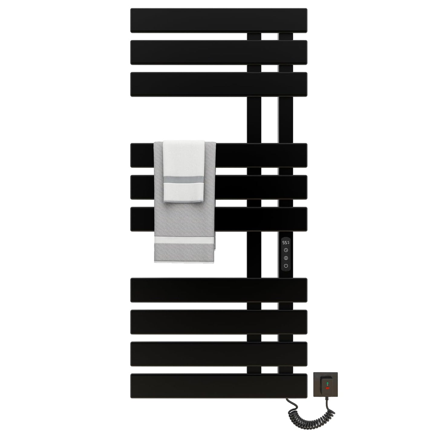 Seche Serviette Electrique, 500x1100mm, pour Commande Vocale/Tactile/APP, WiFi Sèche Serviette Électrique, pour Alexa et Google Home et APP, 380W, Radiateur Salle de Bain