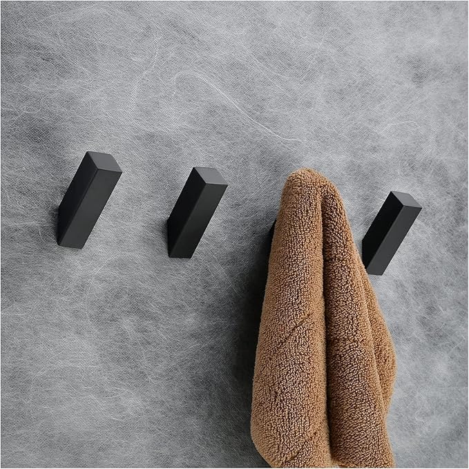 Crochets Muraux Noir Patère Porte Manteau Murale 4 Pièce Patères Murales Acier Inoxydable Charge Maximale : 20 Kg Pour Cuisine, Salle De Bain, Bureau, Placard