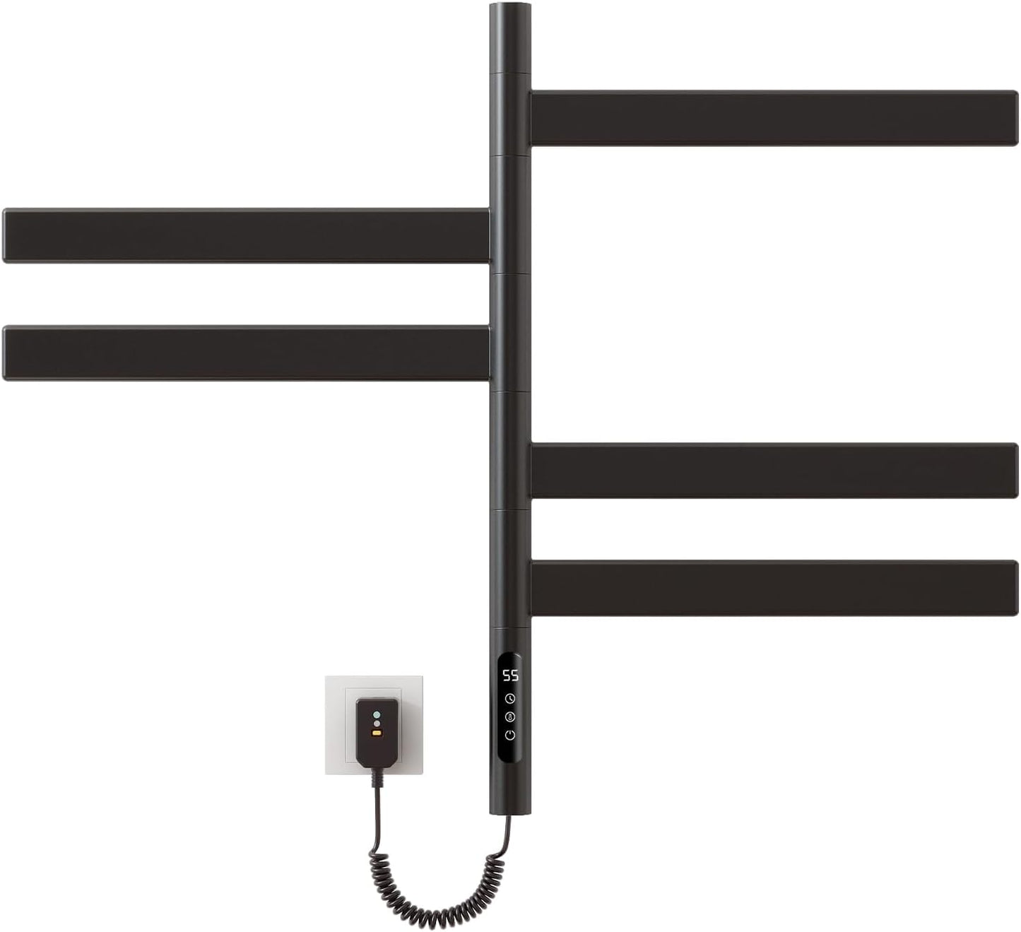OihPaw Sèche-serviette électrique,Rotation à 180° Porte-Serviettes électrique, 675x450mm, Serviette Murale Intelligent à Température Constante, Chauffe-Serviettes - G68