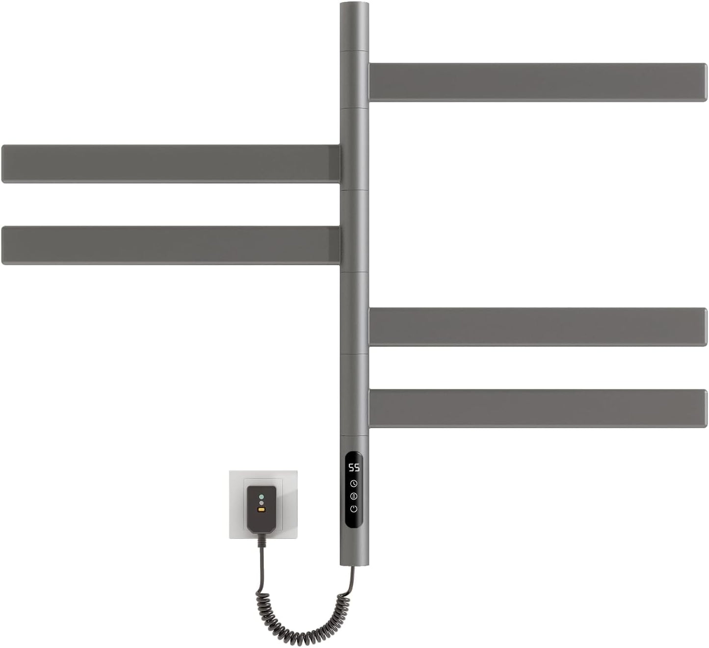 OihPaw Sèche-serviette électrique,Rotation à 180° Porte-Serviettes électrique, 675x450mm, Serviette Murale Intelligent à Température Constante, Chauffe-Serviettes - G68