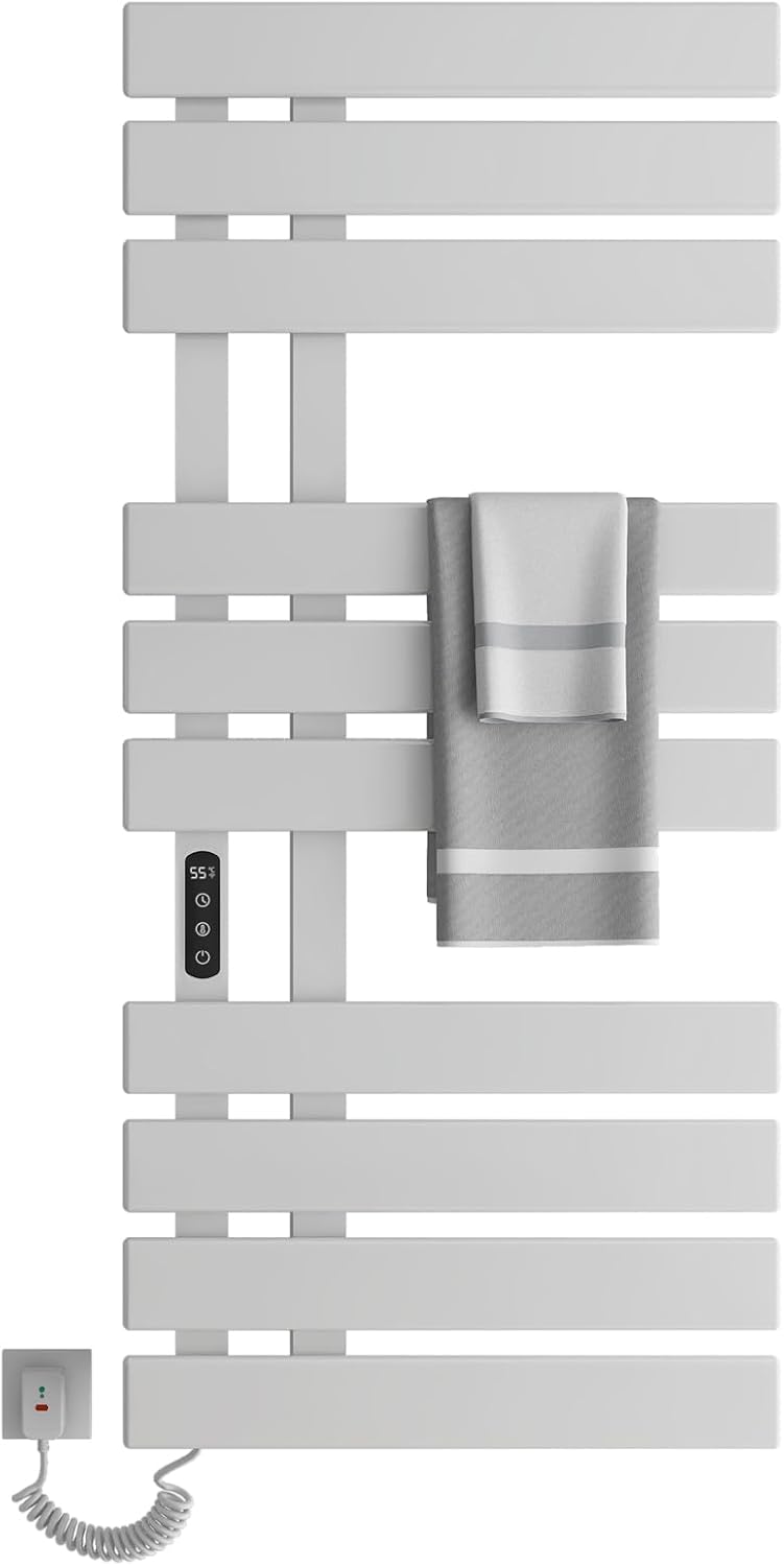 OihPaw Sèche serviette électrique,Chauffe-Serviettes à thermostat Intelligent WiFi,Porte-Serviettes électrique,Fonction de synchronisation,500x1100mm - G580