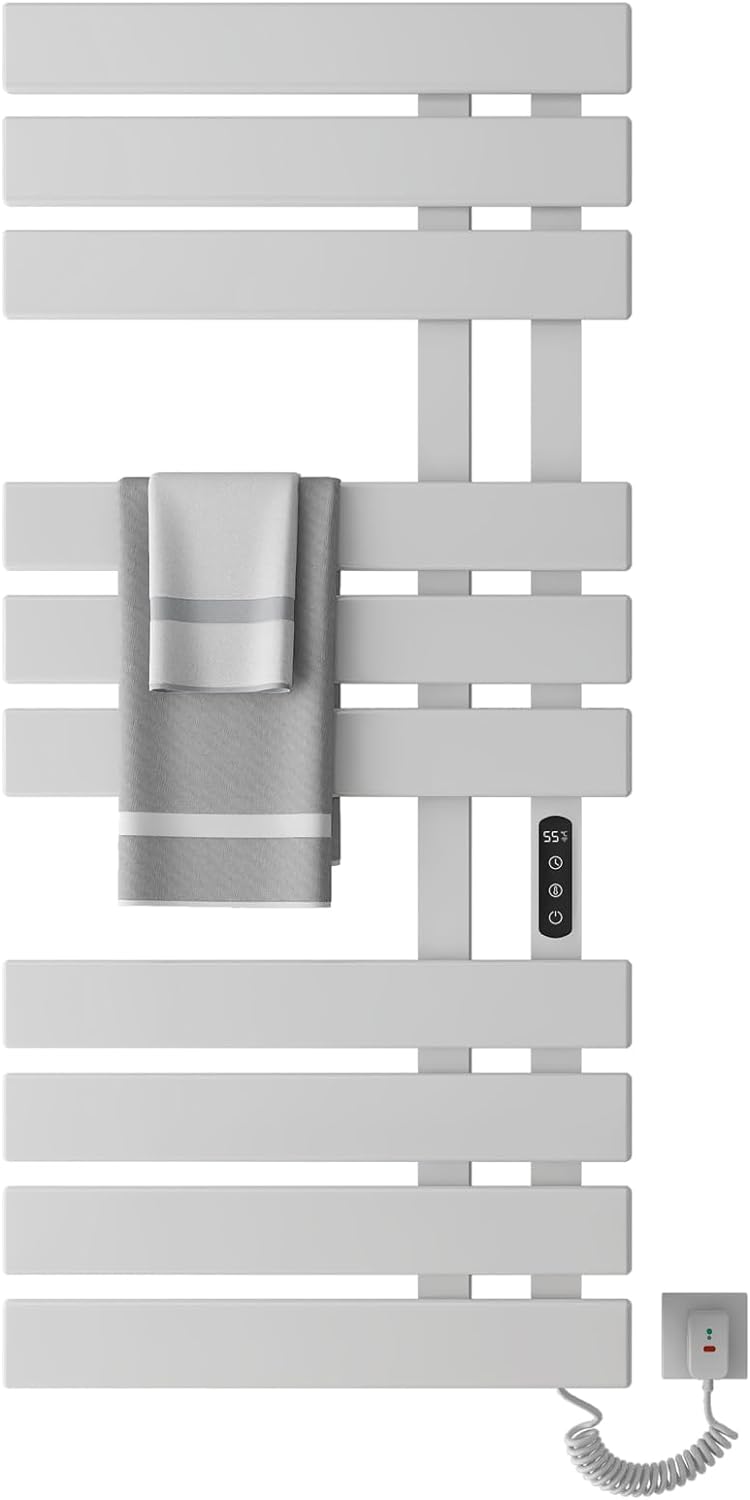 OihPaw Sèche serviette électrique,Chauffe-Serviettes à thermostat Intelligent WiFi,Porte-Serviettes électrique,Fonction de synchronisation,500x1100mm - G580