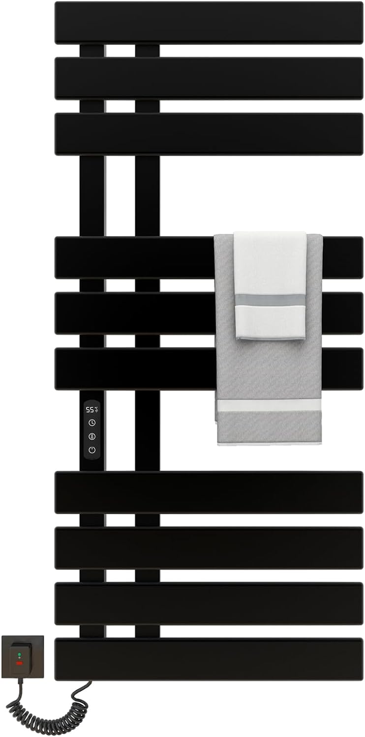OihPaw Sèche serviette électrique,Chauffe-Serviettes à thermostat Intelligent WiFi,Porte-Serviettes électrique,Fonction de synchronisation,500x1100mm - G580