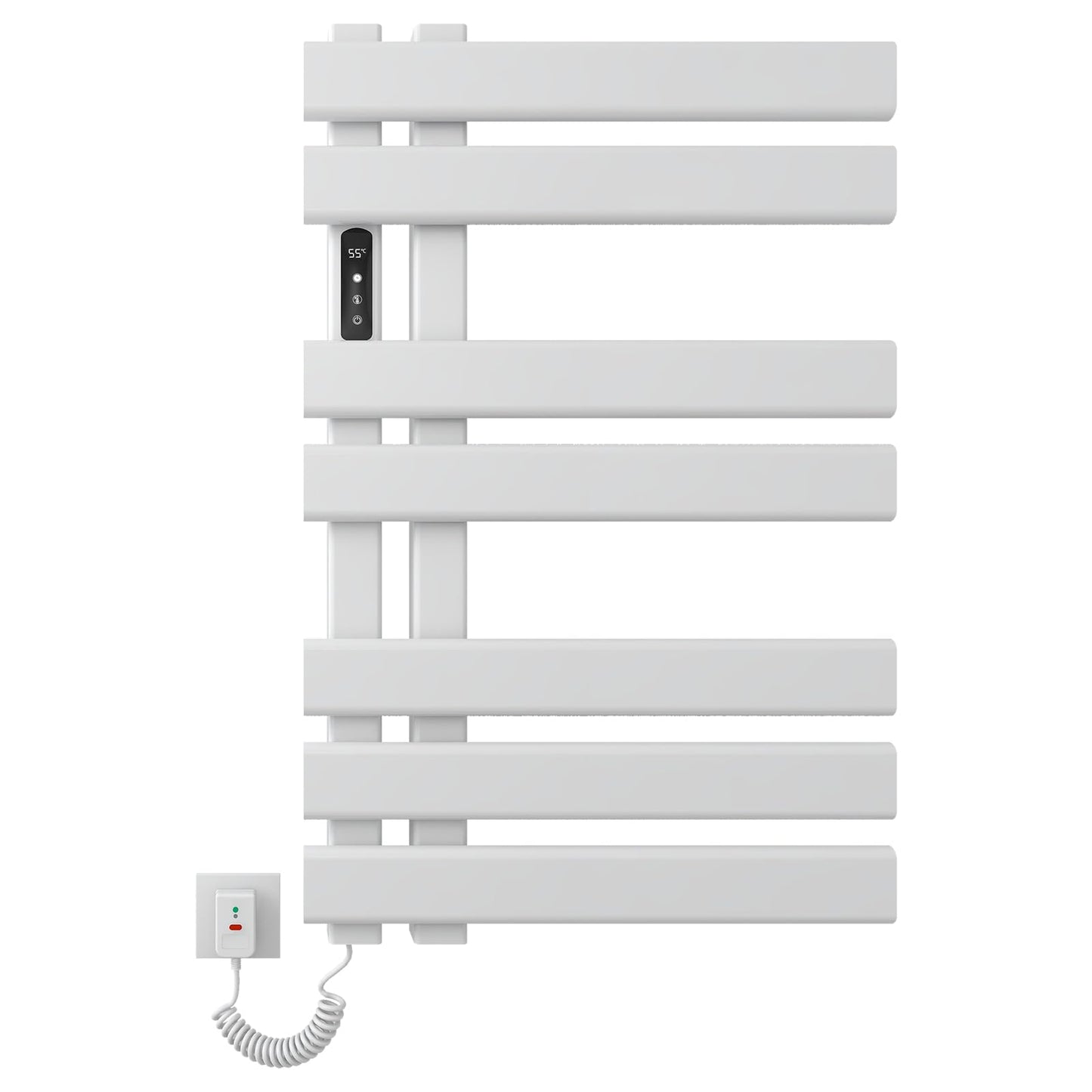 OihPaw Sèche-serviette électrique,450x720mm Radiateur Seche Serviette Salle de Bain, Affichage LED, économie d'énergie, avec Minuterie&Température Ajustable - R530