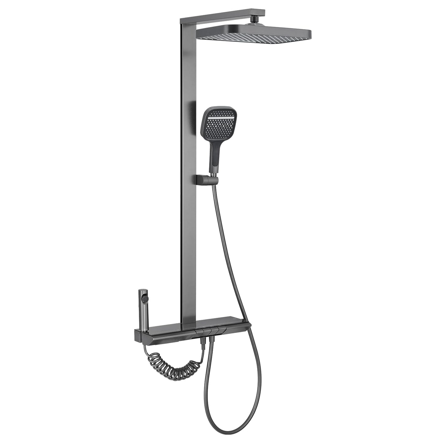 OihPaw Colonne de Douche Thermostatique Colonne Douche Salle de Bain Affichage Numérique Colonne de Douche avec Mitigeur,Gris Pistolet Ensemble de Douche avec Pommeau de douche,Douchette