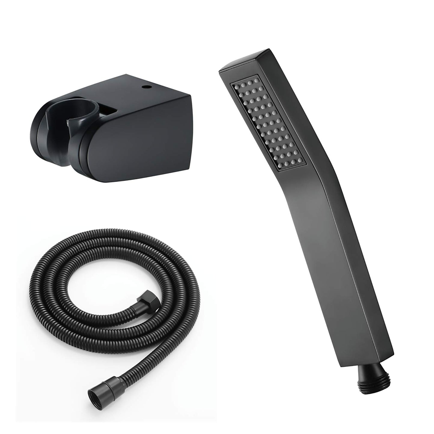 Pommeau de Douche Laiton Douchette à Main avec Flexible Pomme de Douche à Main Fonction Unique Anti Calcaire Tête de Douche avec Sortie d'eau en Silicone