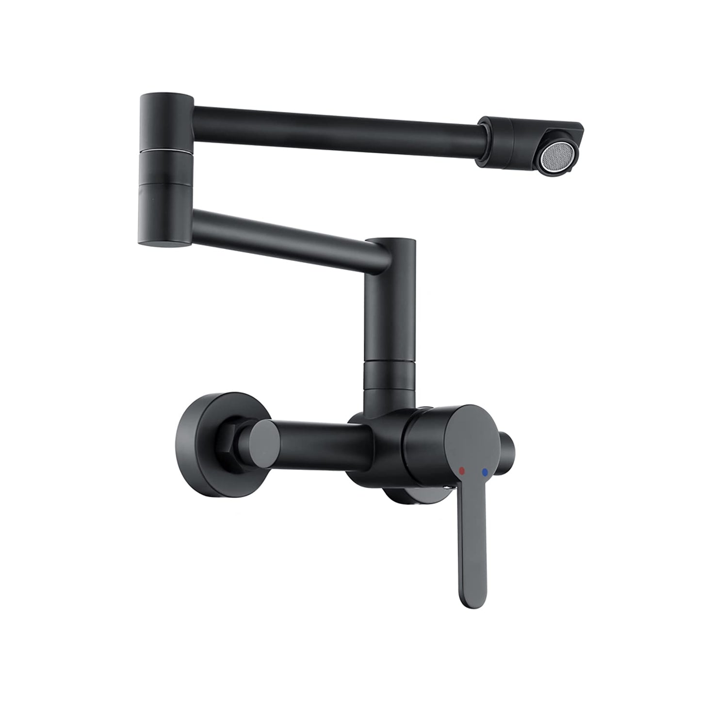 Robinet de Cuisine, Or Rose Robinet Mitigeur Mural Monocommande avec Bras Oscillant et Chaude et Froide Réglable Robinet Évier Rotatif à 360° pour Salle de Bain et Cuisine Laiton