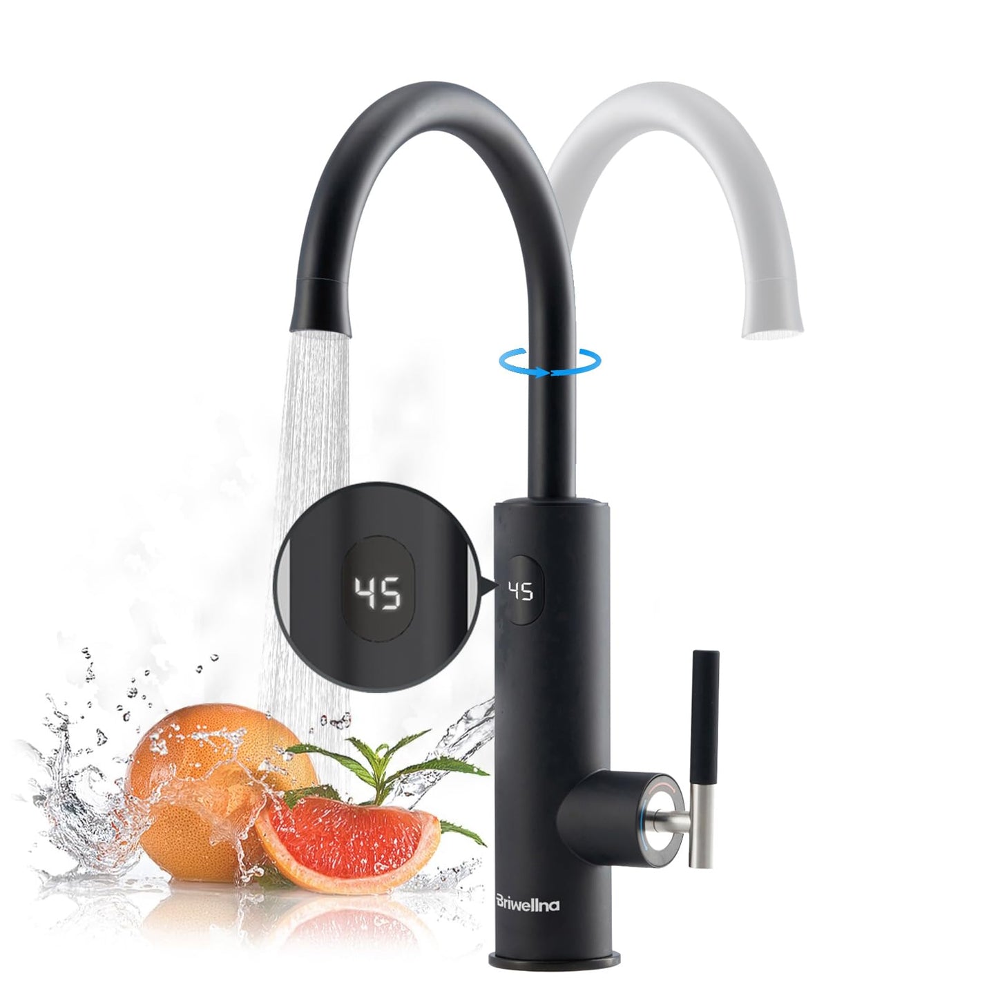 Robinet Cuisine, Robinet Chauffant Instantané 220 V, Robinet Chauffe Eau Instantané Electrique, Chauffe-Eau éLectriques Robinetterie De Cuisine, Affichage De La TempéRature Led