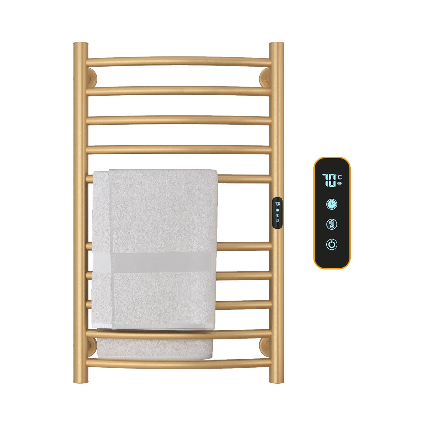 OihPaw Sèche-serviette électrique Mural à 10 Barres,135W Chauffe-Serviettes 450x720mm WiFi Intelligent Porte-Serviettes électrique, Contrôle de Température 30-70℃ & Minuterie