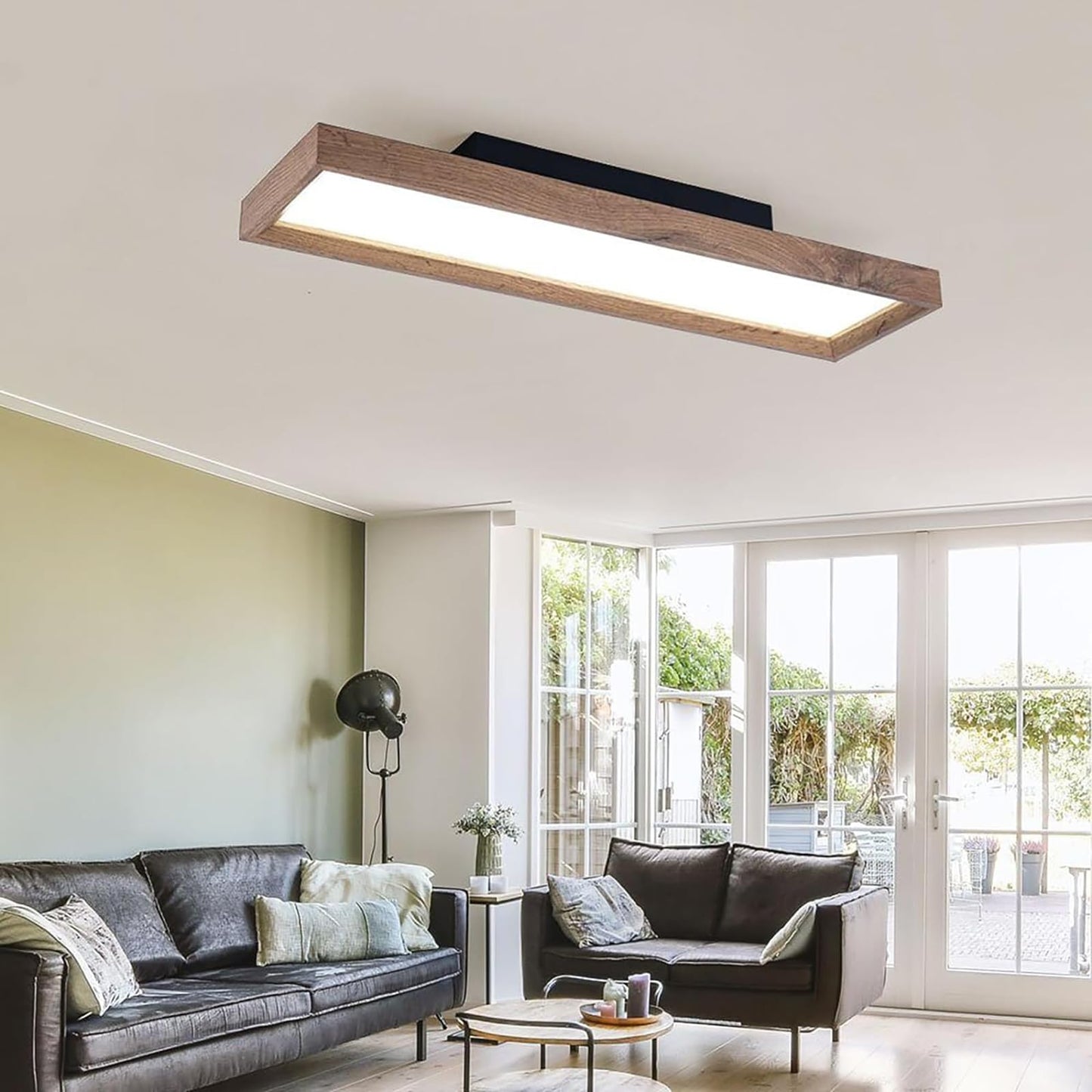 Plafonnier LED Salon, 30W Luminaire Plafonnier Cuisine Moderne, Lumière Naturelle 4000k, Lampe de plafond Rectangle pour Chambre Salon Cuisine, Long 65cm