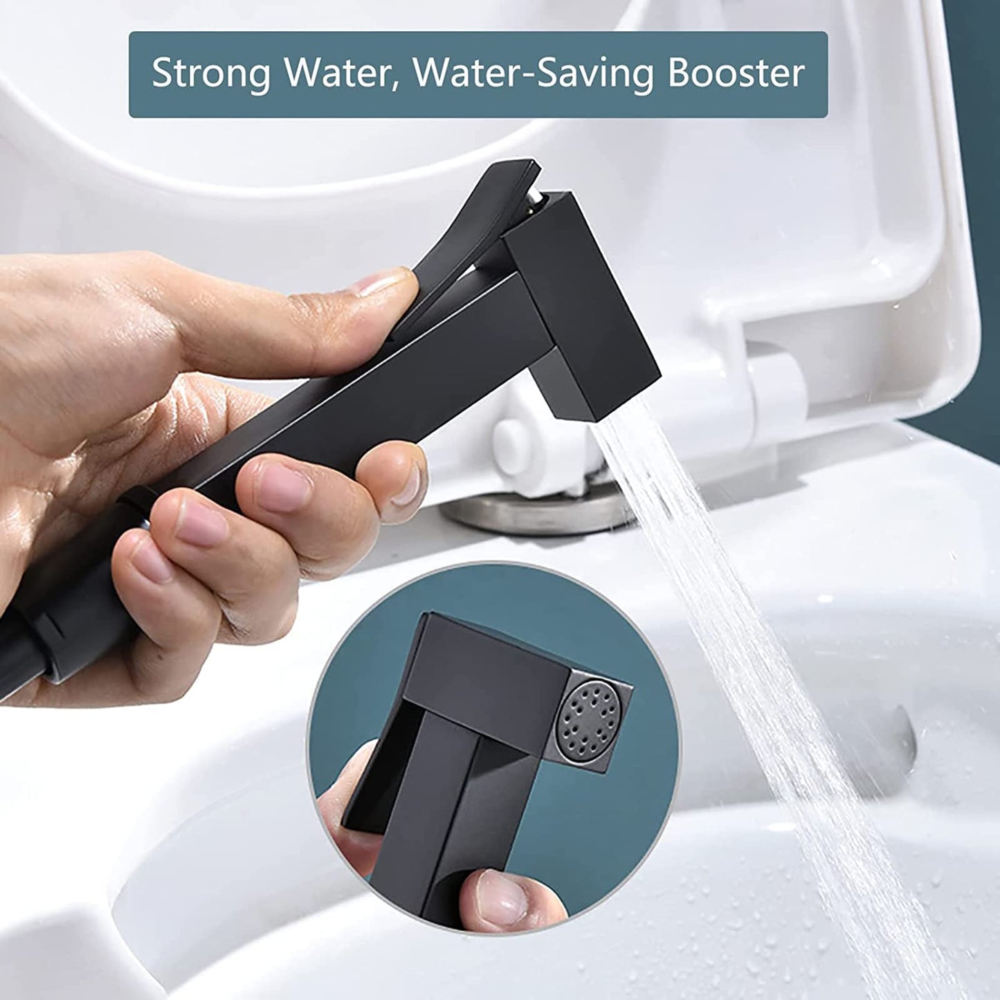 Pulvérisateur de Bidet, Noir Kit Douchette WC en Laiton Pulvérisateur de Bidet à Main Mural Pulvérisateur de Toilette pour Bidet pour l'hygiène Personnelle, le Nettoyage des Toilettes