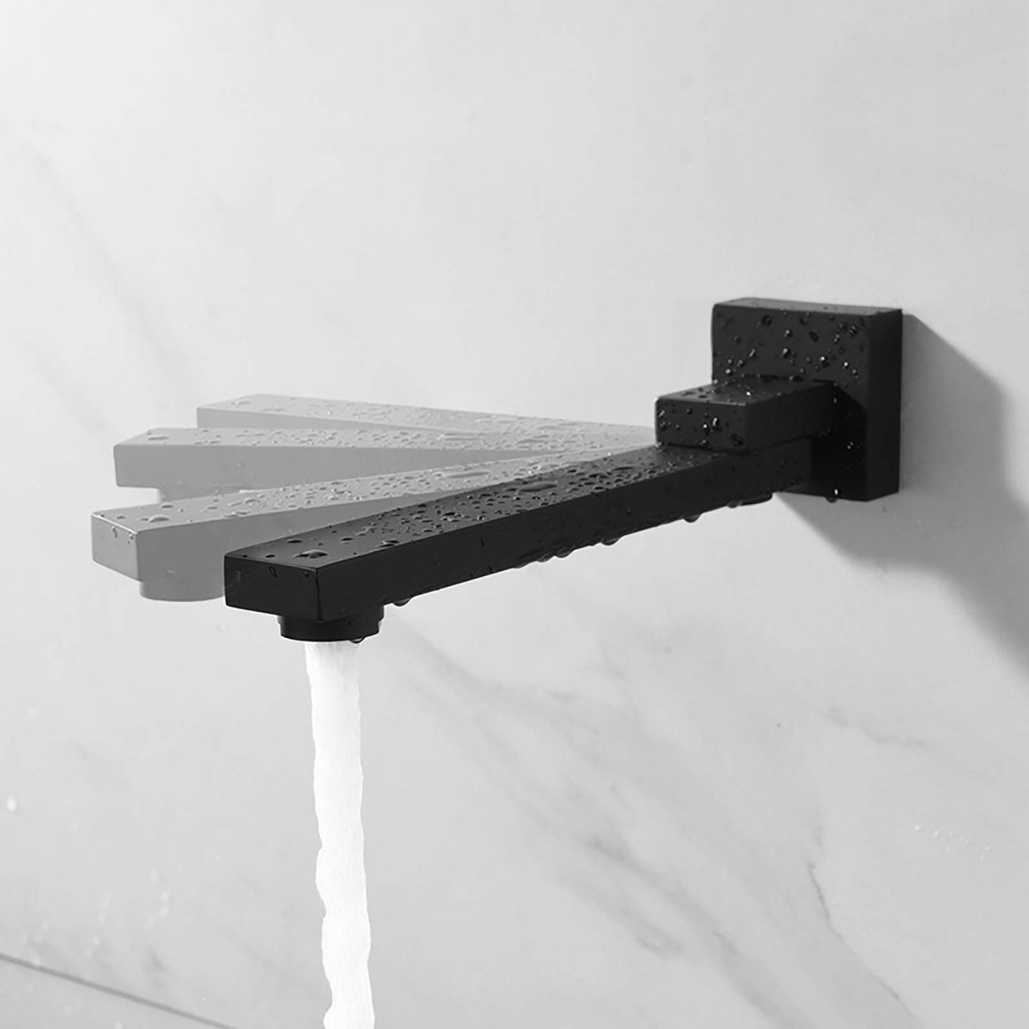 Bec de Baignoire Mural Bec Déverseur pour Baignoire Laiton Robinet de Buse Rotation à 180° Bec Bain Déverseur Robinet de Bec pour Baignoire, G1/2 Connexion
