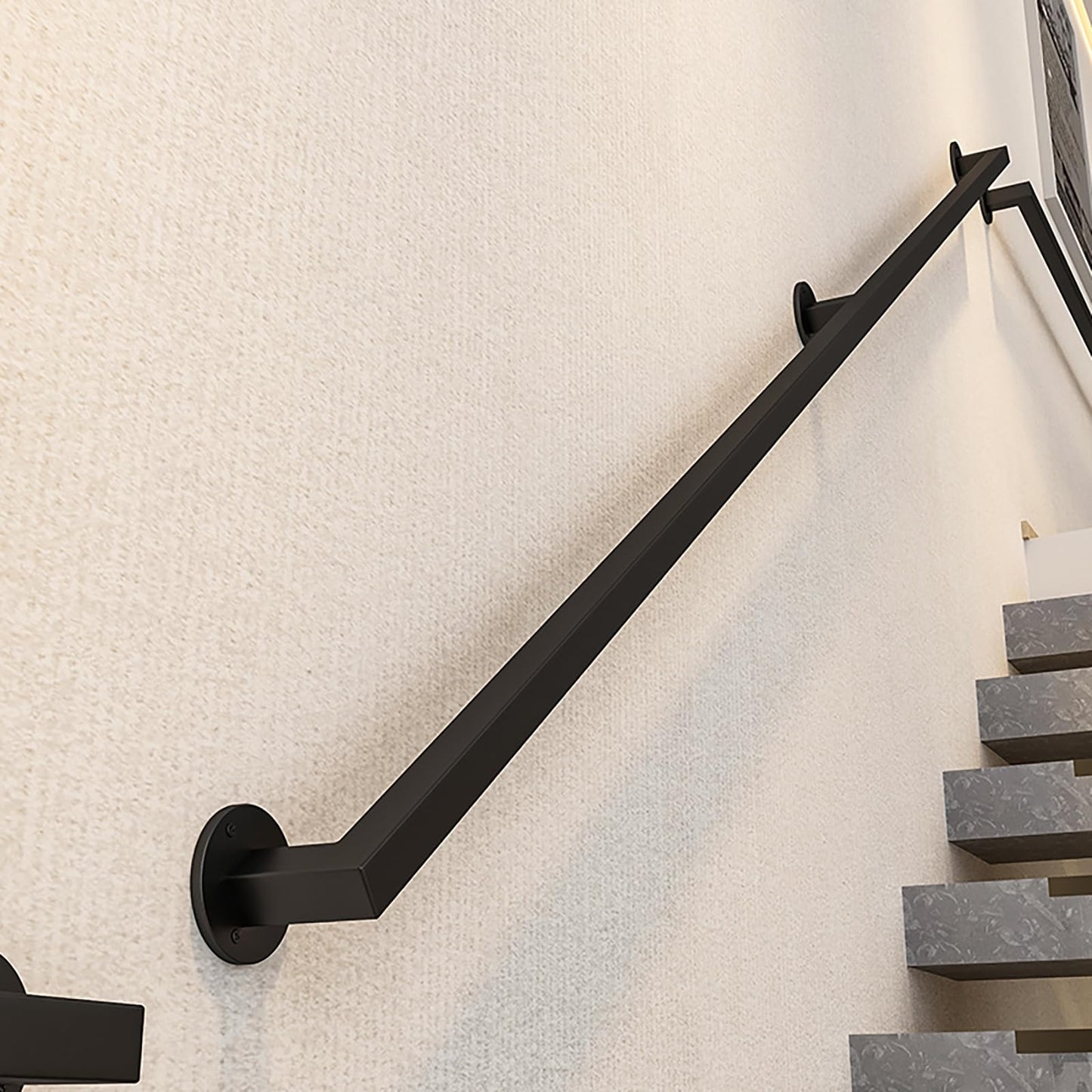 Main courante,main courante pour escalier noir,Rampe d'escalier,rampe escalier de Barre de Garde de rétro de Tuyau de Fer de Vent Industriel,pour les escaliers,les murs,loft,couloir