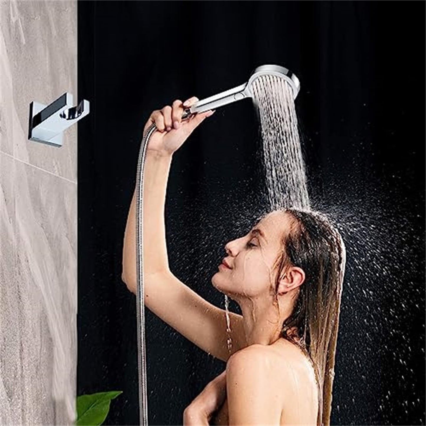 Pommeau de Douche, Pommeau de Douche Economie Deau Mural Pommeau Douche Anti Calcaire Pommeau de Douche Haute Pression Pommeau de Douche ABS avec Acier Inoxydable Tuyau