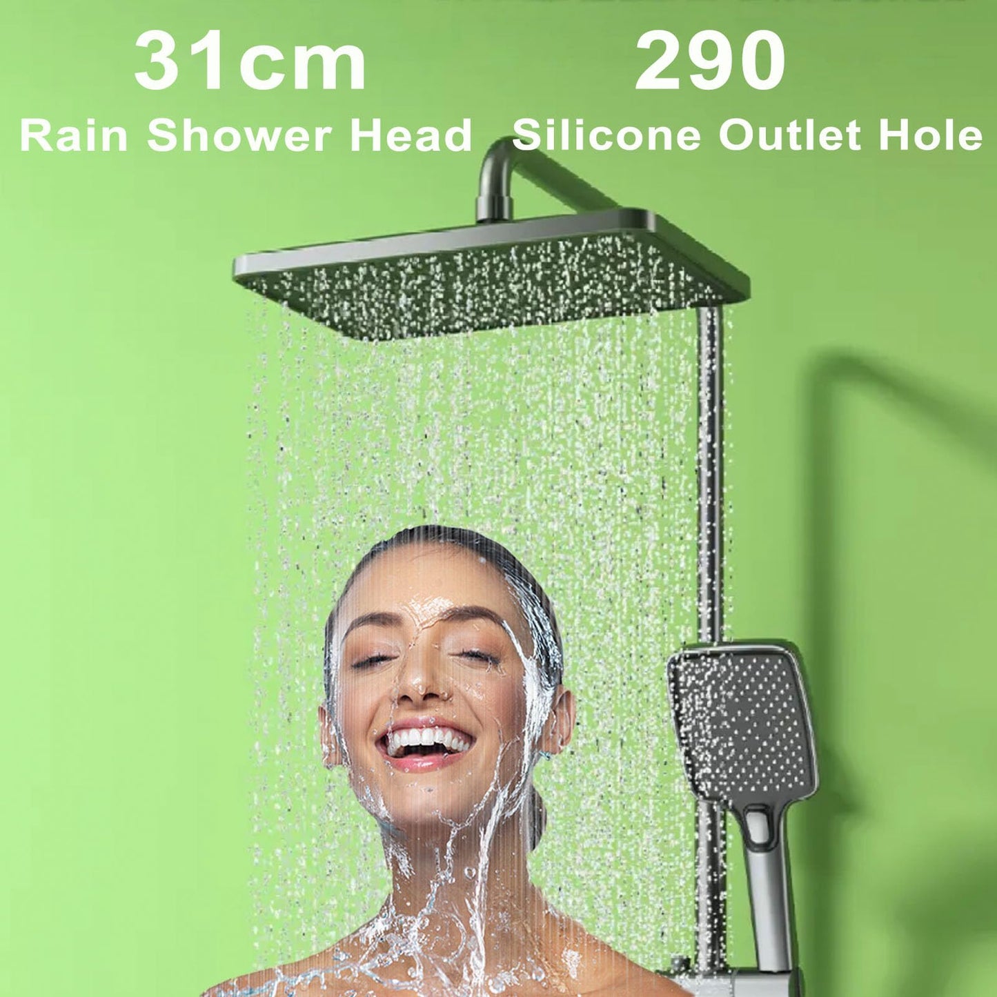 OihPaw Colonne de Douche Thermostatique avec Mitigeur, Système de Douche Affichage Numérique Kit de Douche Réglable Hauteur Ensemble Douche avec Douche de Tête