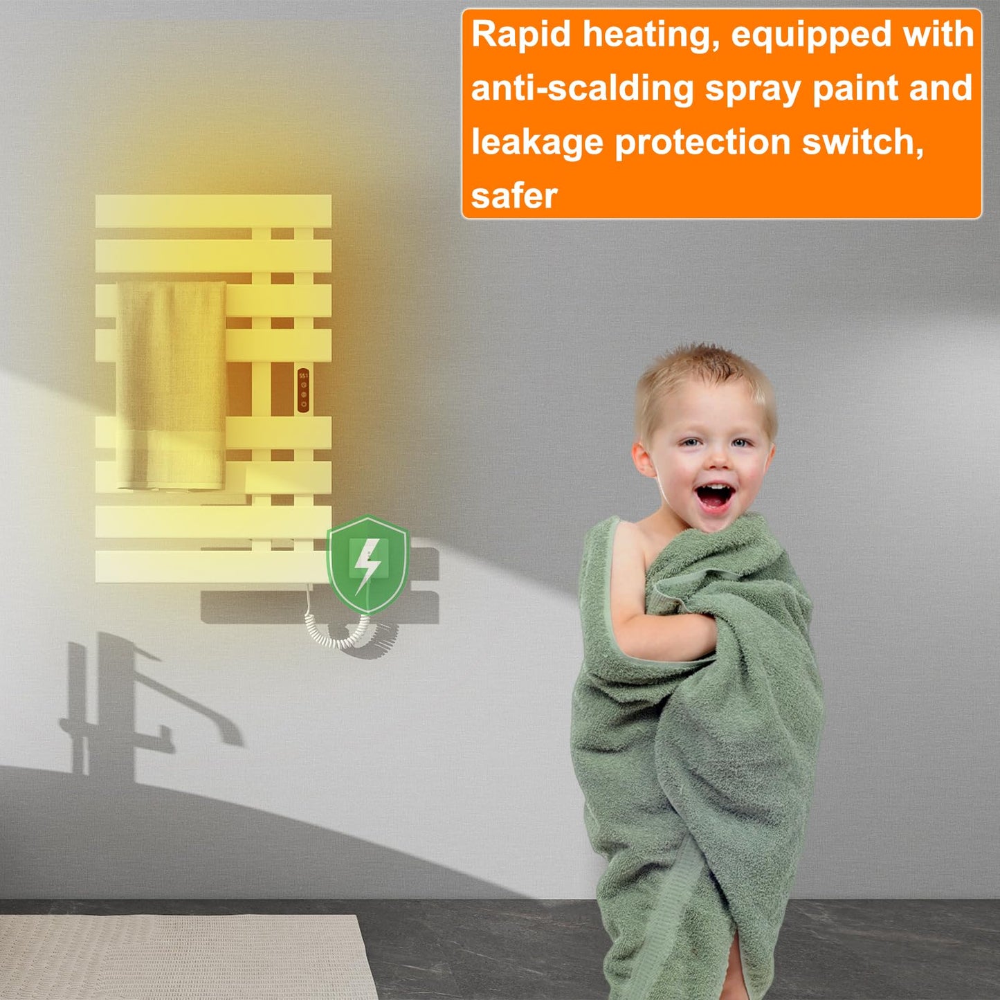 OihPaw Sèche serviette électrique,Chauffe-Serviettes à thermostat Intelligent WiFi,Porte-Serviettes électrique,820X500 cm - G560