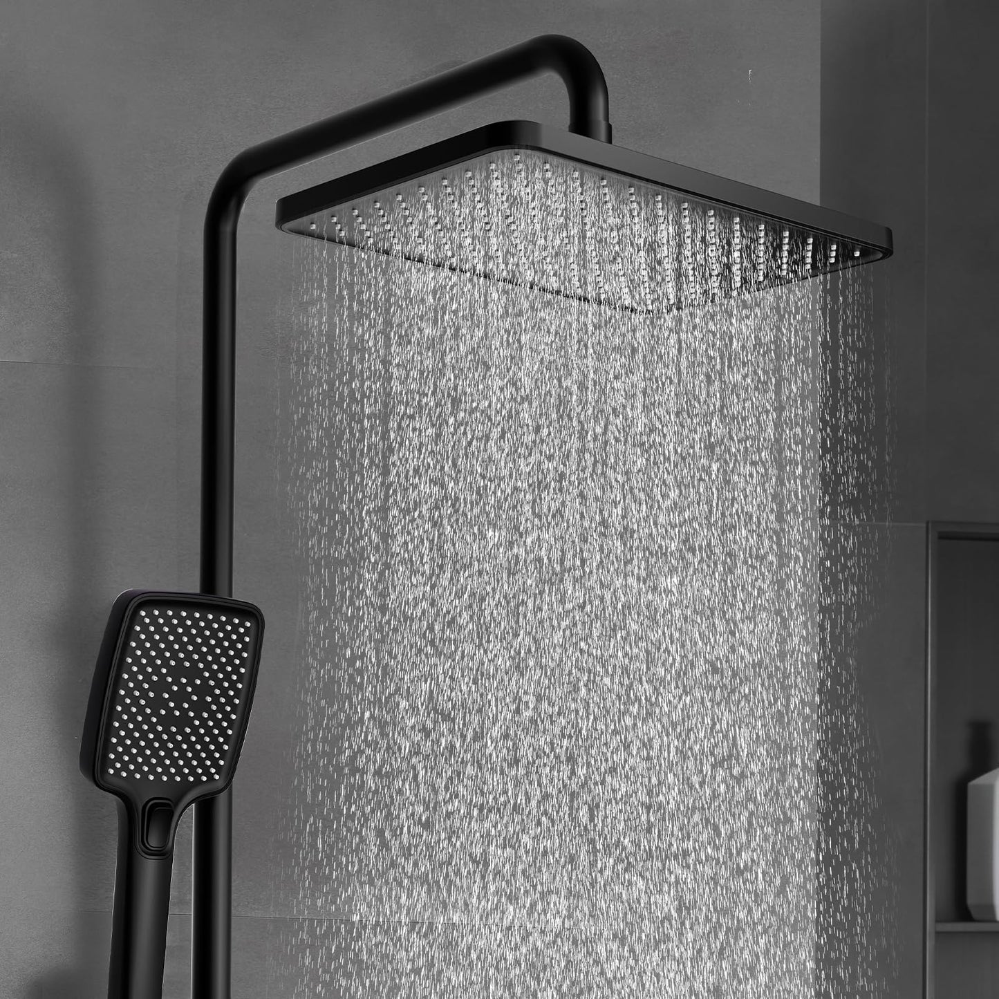 OihPaw Colonne de Douche Thermostatique Noir Mitigeur en Laiton Système de Douche avec Pommeau De Douche, Douchette, Bidet Douche, Robinet De Baignoire,Réglable Ensemble de Douche pour Salle de Bain