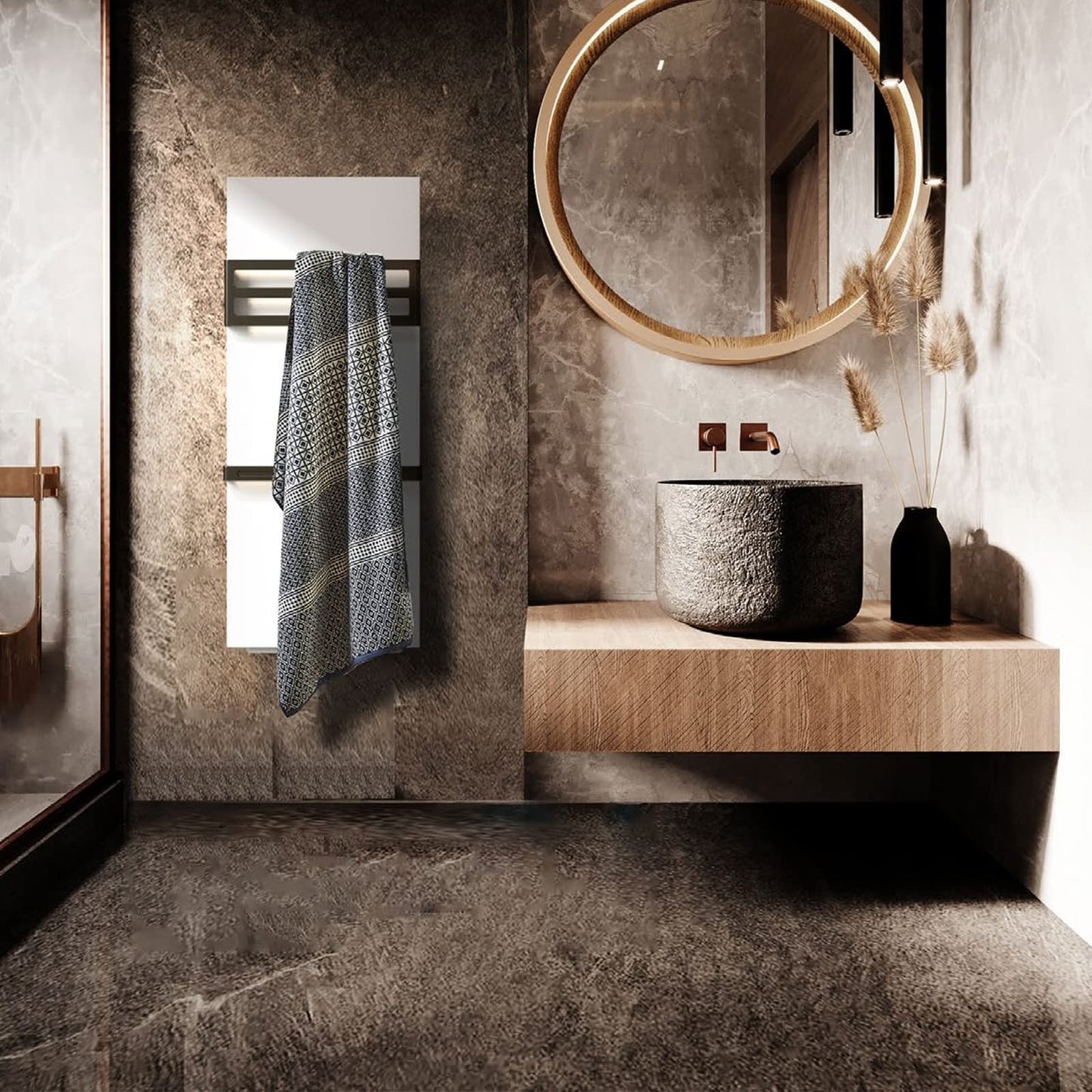OihPaw Sèche serviette électrique,Radiateur Soufflant 1100X450CM, Porte-Serviettes Chauffant Intelligent avec Minuterie, 4 Modes, 2 Fonctions Chauffe-Serviettes Chauffage Electrique