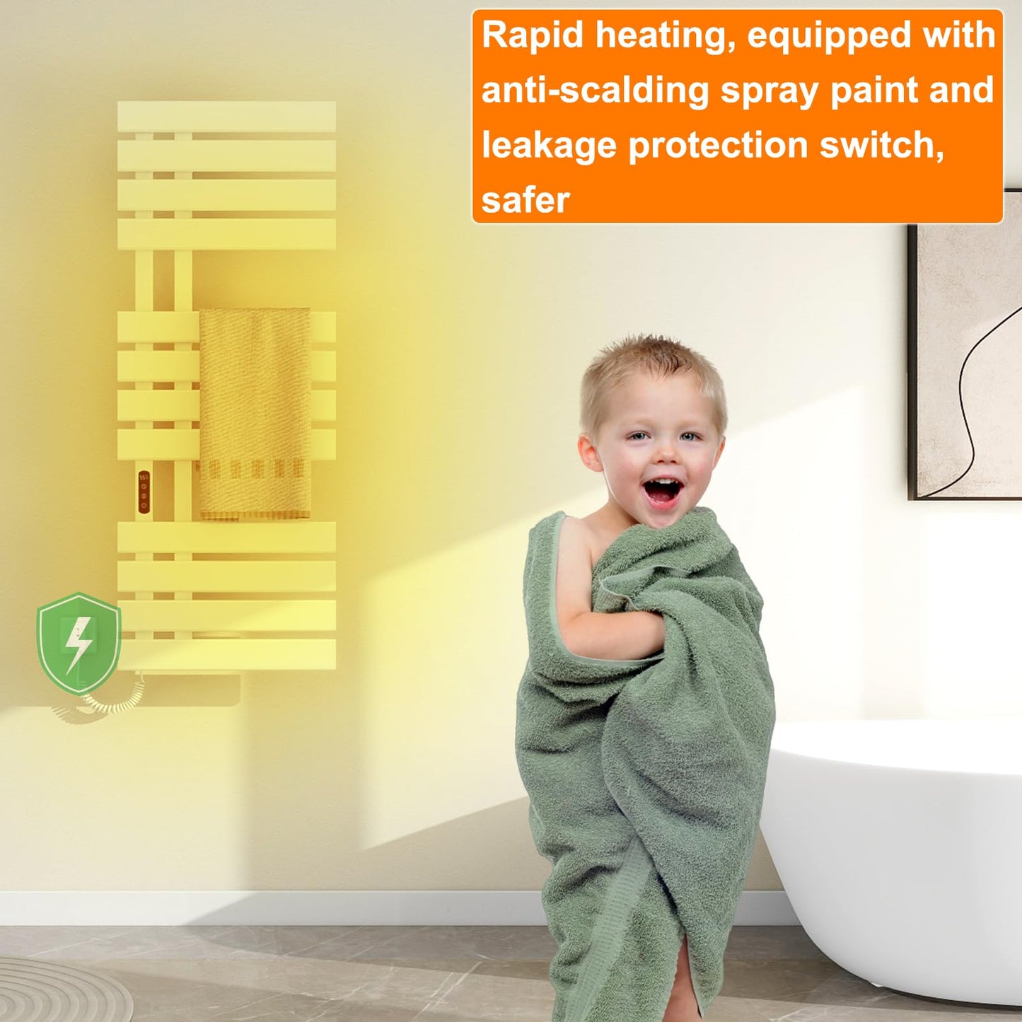 OihPaw Sèche serviette électrique,Chauffe-Serviettes à thermostat Intelligent WiFi,Porte-Serviettes électrique,Radiateur Salle de Bain