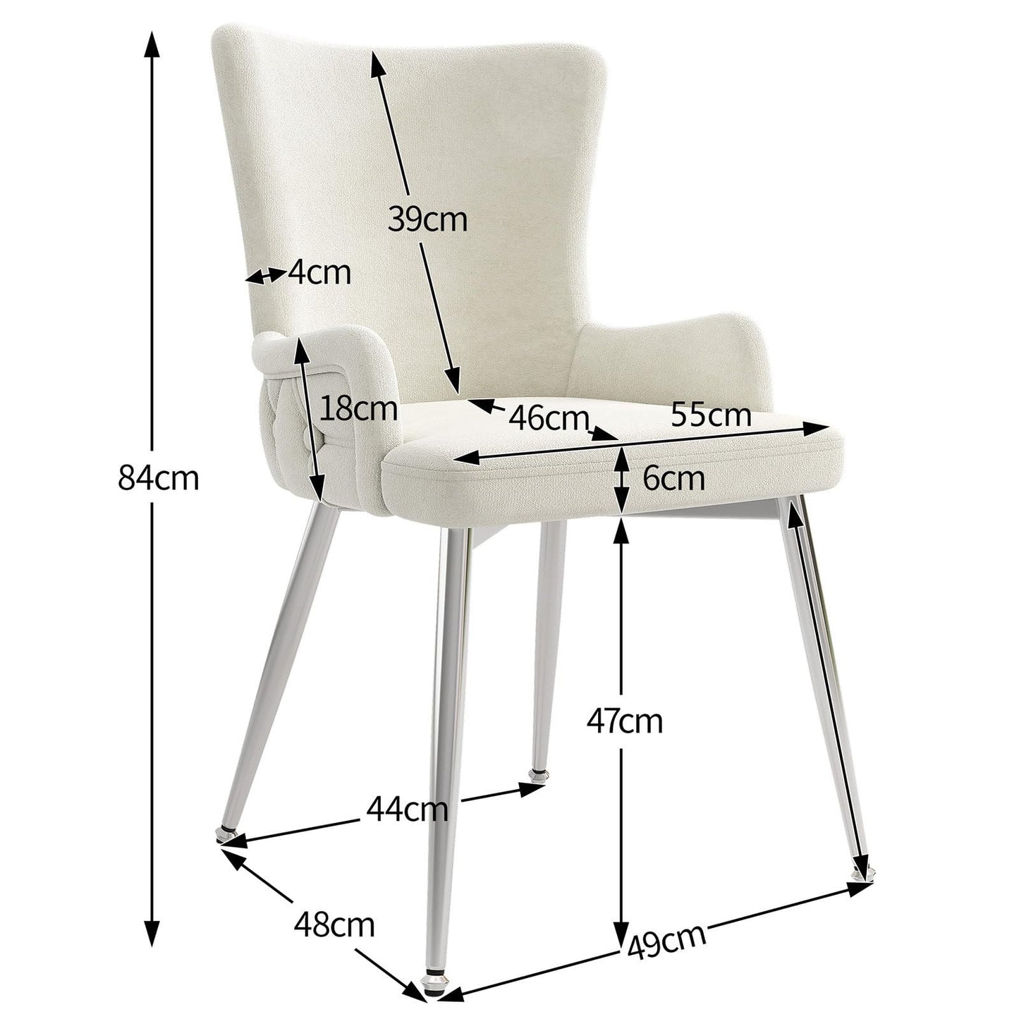 Chaise Salle a Manger Lot de 2, Fauteuil Salon Velours, Chaise de Cuisine Capacité de Charge de 260 LB, Chaise Coiffeuse Salon Chambre Salle à Manger, avec Pieds de Support en Métal Argenté