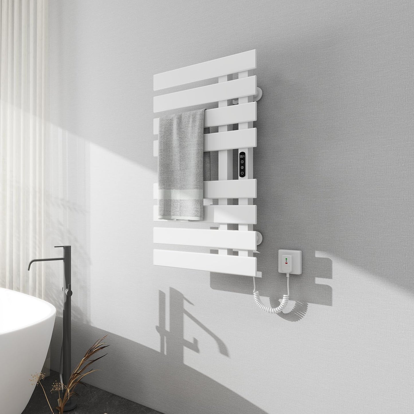 OihPaw Sèche serviette électrique,Chauffe-Serviettes à thermostat Intelligent WiFi,Porte-Serviettes électrique,820X500 cm - G560