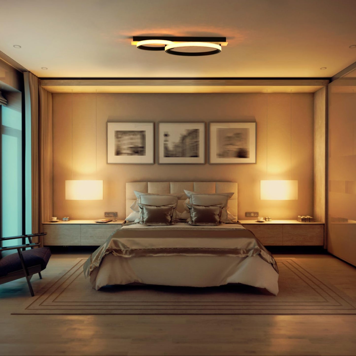30W Plafonnier LED Dimmable, Luminaire Plafonnier avec Télécommande, Éclairage de Plafond Rond, Plafonnier pour Salle de Bain Chambre Salon Cuisine Couloir