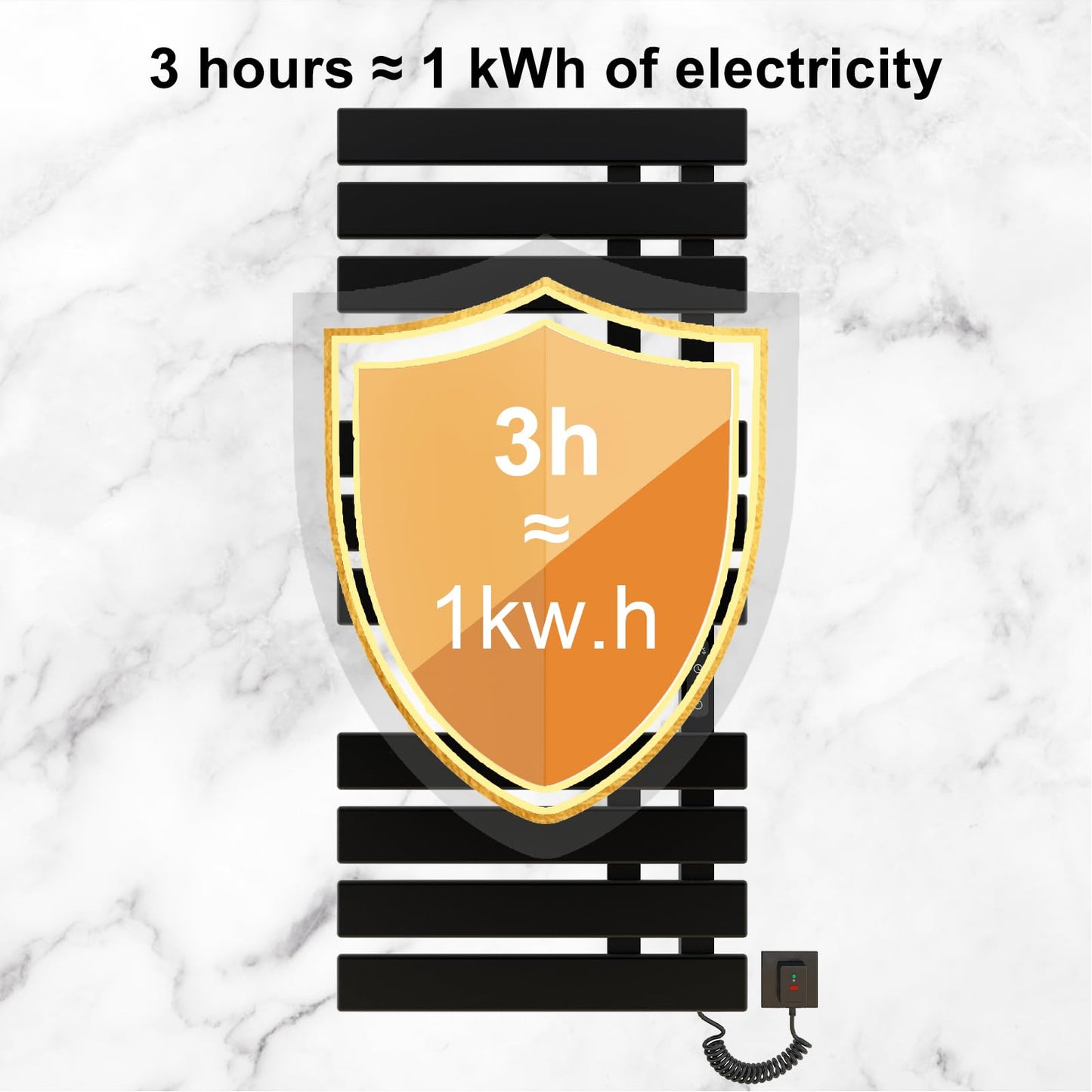 OihPaw Sèche serviette électrique,Chauffe-Serviettes à thermostat Intelligent WiFi,Porte-Serviettes électrique,Fonction de synchronisation,500x1100mm - G580