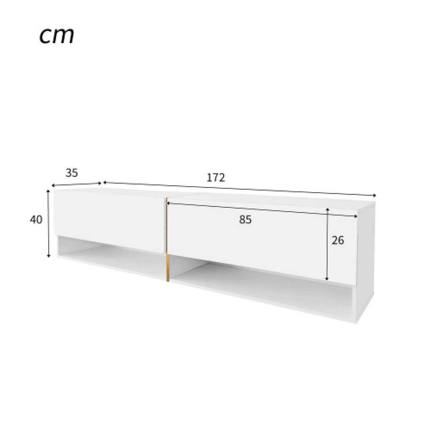 Meuble TV,meuble TV blanc pouvant être suspendu/indépendant,banc TV avec rangement combiné,meuble TV mural, table TV,meuble TV de salon,peut accueillir 60-69 pouces,taille du meuble TV 172cmx35cmx40cm