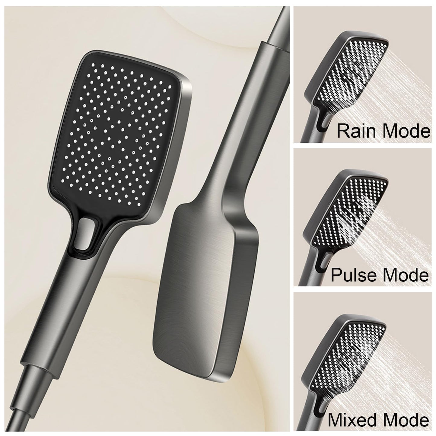 OihPaw Colonne de Douche Thermostatique Gris Affichage Numérique Ensemble Douche 4 Fonctions Kit de Douche Système de Douche avec 30 * 20cm Douche de Tête, Pommeau Douche, Mitigeur Douche