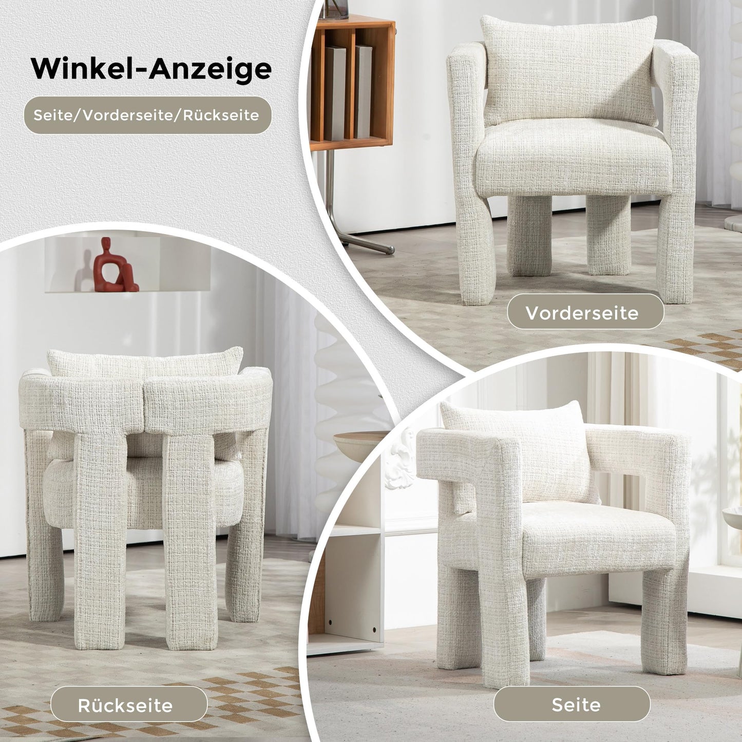 SHUGUANG Chenille Fauteuil de Loisirs, Fauteuil Salon Confortable Fauteuil Velours Utiliser Accoudoirs Creux, Chaise de Lecture avec Coussin Confortable en Vigueur Chambre à Coucher, Salon