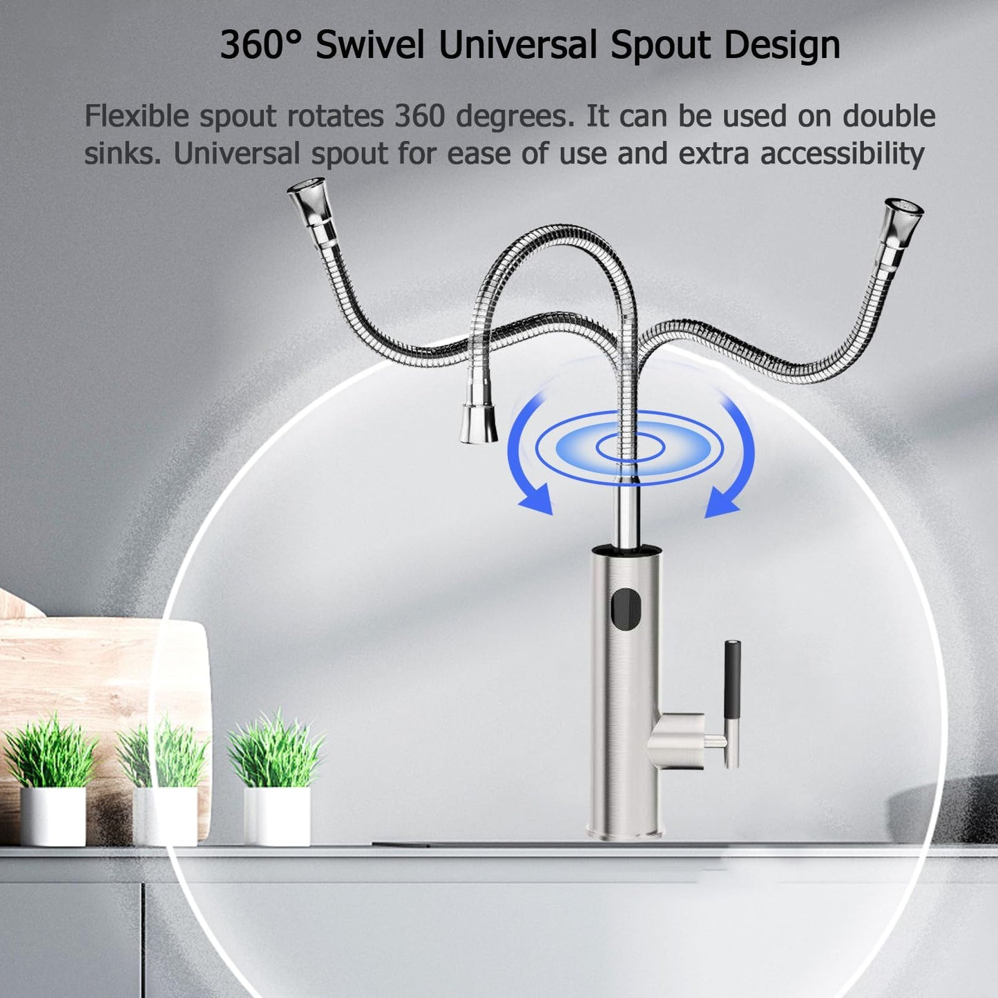 Robinet Électrique Сhauffe Eau Instantané, Affichage Digital Robinet Chauffant Instantané 3200W Robinet Cuisine Chauffage Électrique 360° Rotatif Flexible Robinet D'eau Chaude Électrique