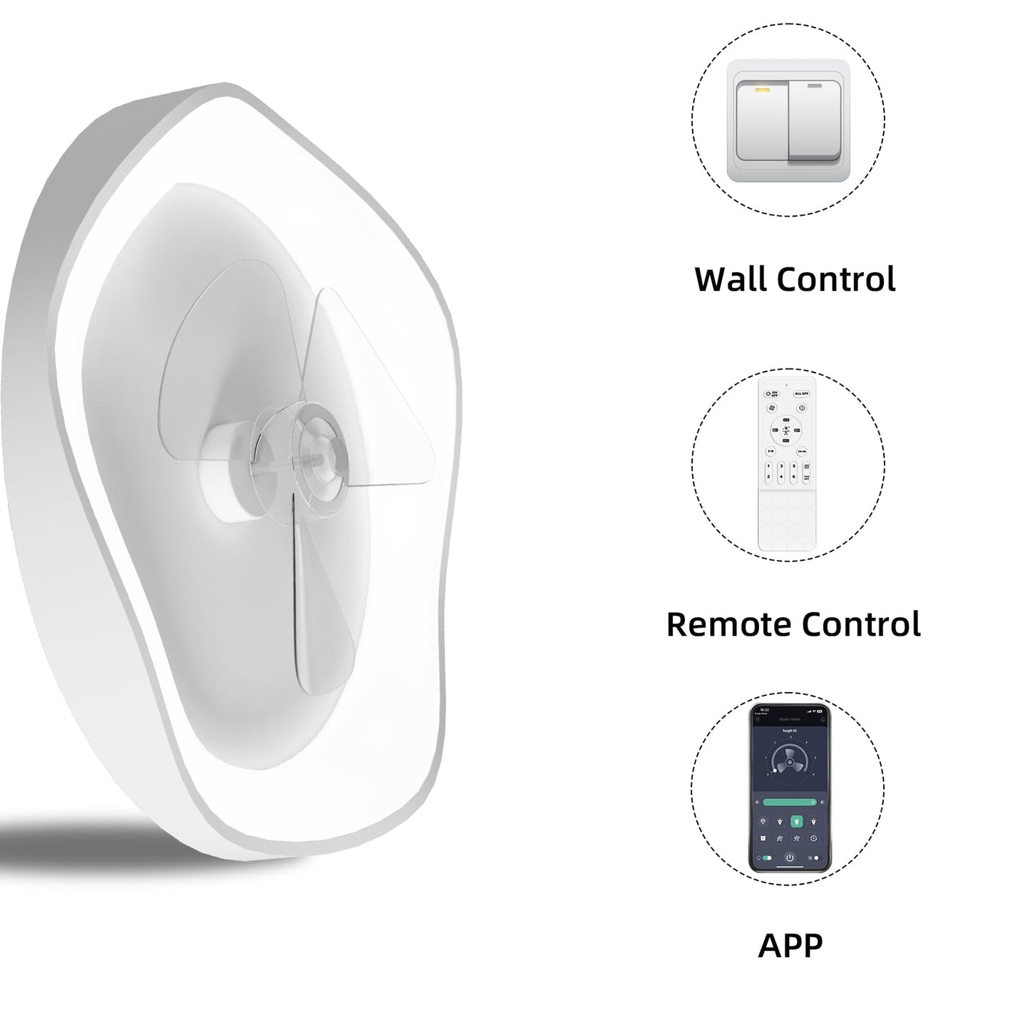 Ventilateur Plafond avec Lumiere, Lustre Ventilateur de Plafond, 6 Vitesses Réversible Silencieux, Gradation 3 Couleurs et APP/Télécommande Minuteur, pour Chambre, Salon, Cuisine