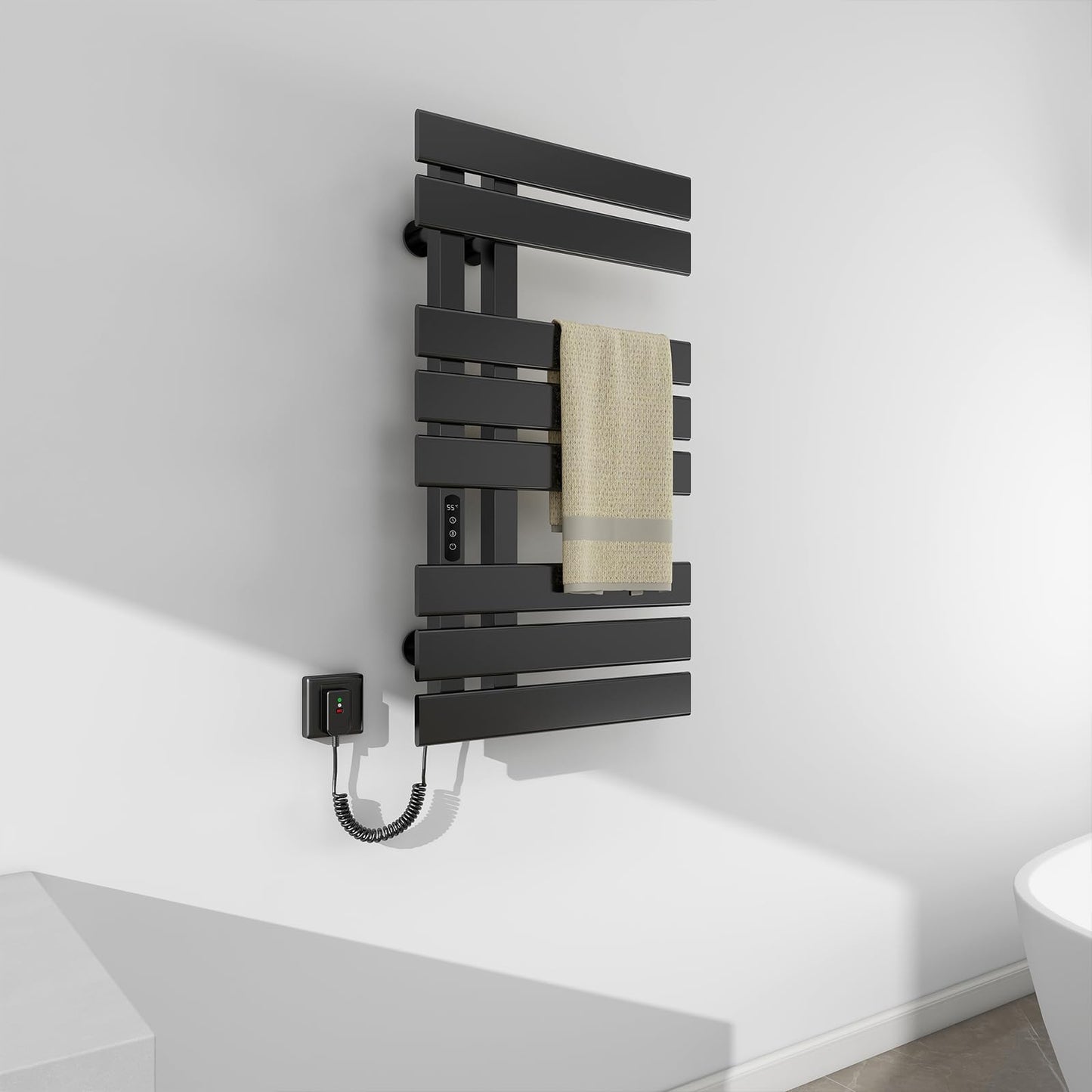OihPaw Sèche-serviette électrique,Porte-Serviettes électrique,Chauffe-Serviettes Intelligent à Température Constante,Seche Serviette Electrique,Température Réglable, économie d'énergie - G565