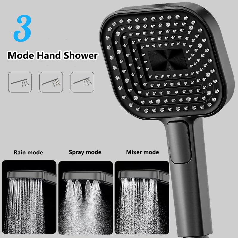 OihPaw Colonne De Douche Thermostatique avec Lumière Ambiante Systeme de Douche Hauteur Réglable pour Salle de Bain, Mitigeur Douche avec Douchette et Pommeau de Douche