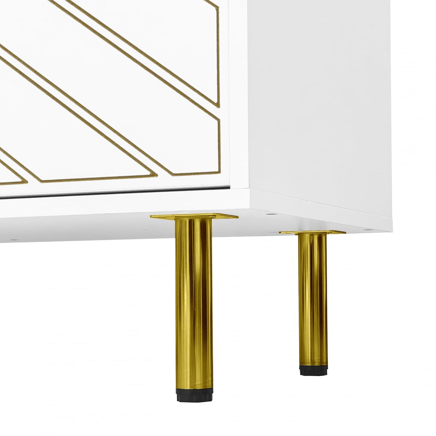 Peiaw Meuble TV,Meuble TV Blanc,Salon Chambre Meuble TV,Peut accueillir des téléviseurs jusqu'à 50 Pouces,Meuble TV à Quatre Portes,170x38x50cm,adapté aux Chambres et aux Salons.