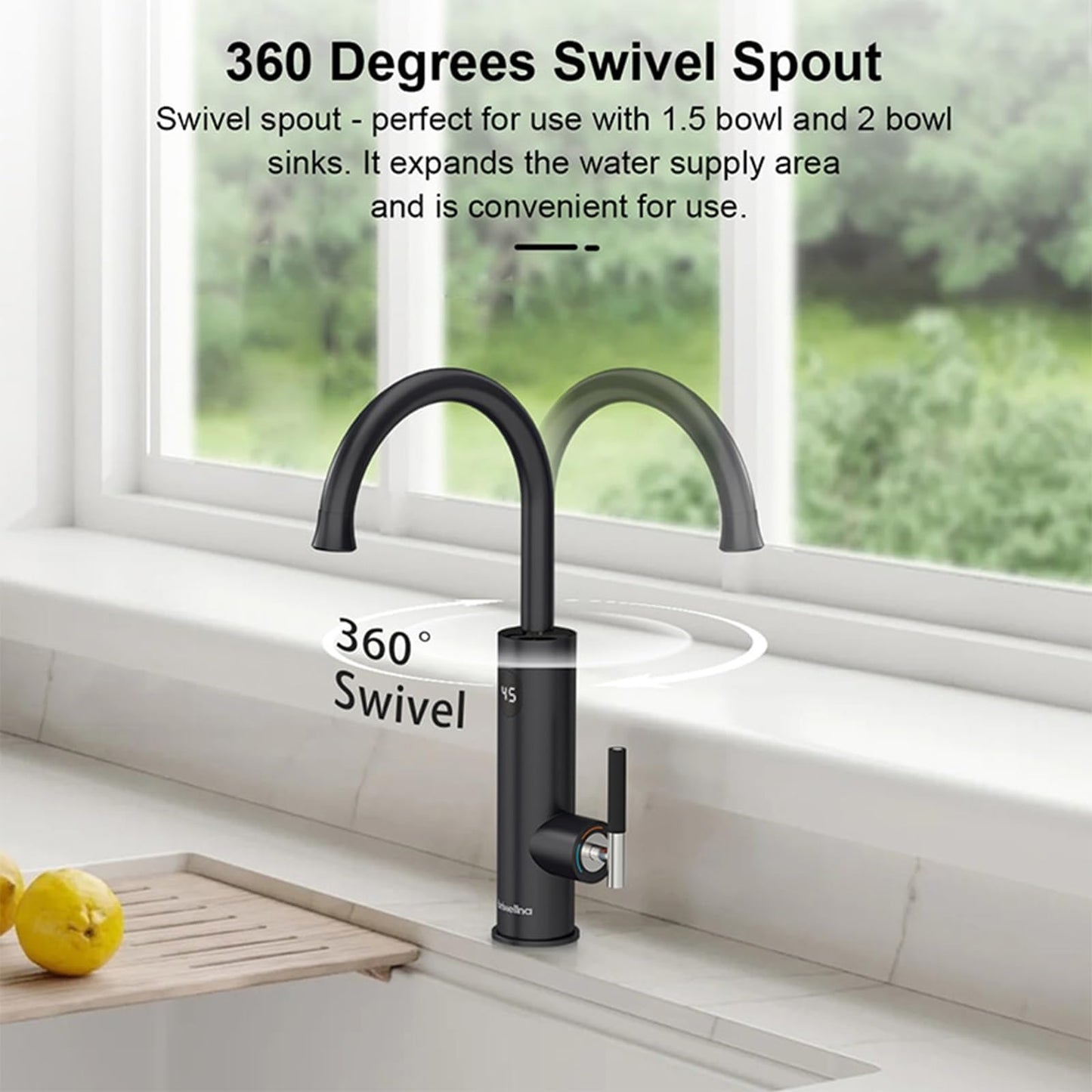 Robinet Cuisine, Robinet Chauffant Instantané 220 V, Robinet Chauffe Eau Instantané Electrique, Chauffe-Eau éLectriques Robinetterie De Cuisine, Affichage De La TempéRature Led