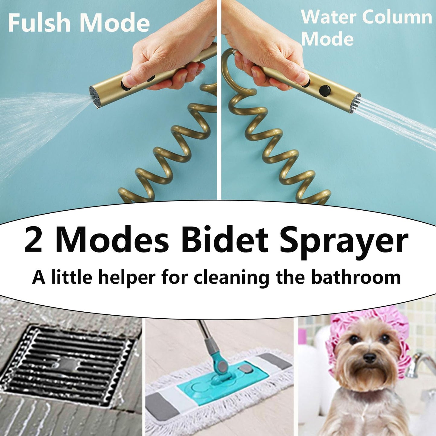 OihPaw Colonne de Douche Thermostatique avec Mitigeur,Système de Douche Affichage Numérique Kit de Douche Réglable Hauteur Ensemble Douche avec Douche de Tête,Or Brossé